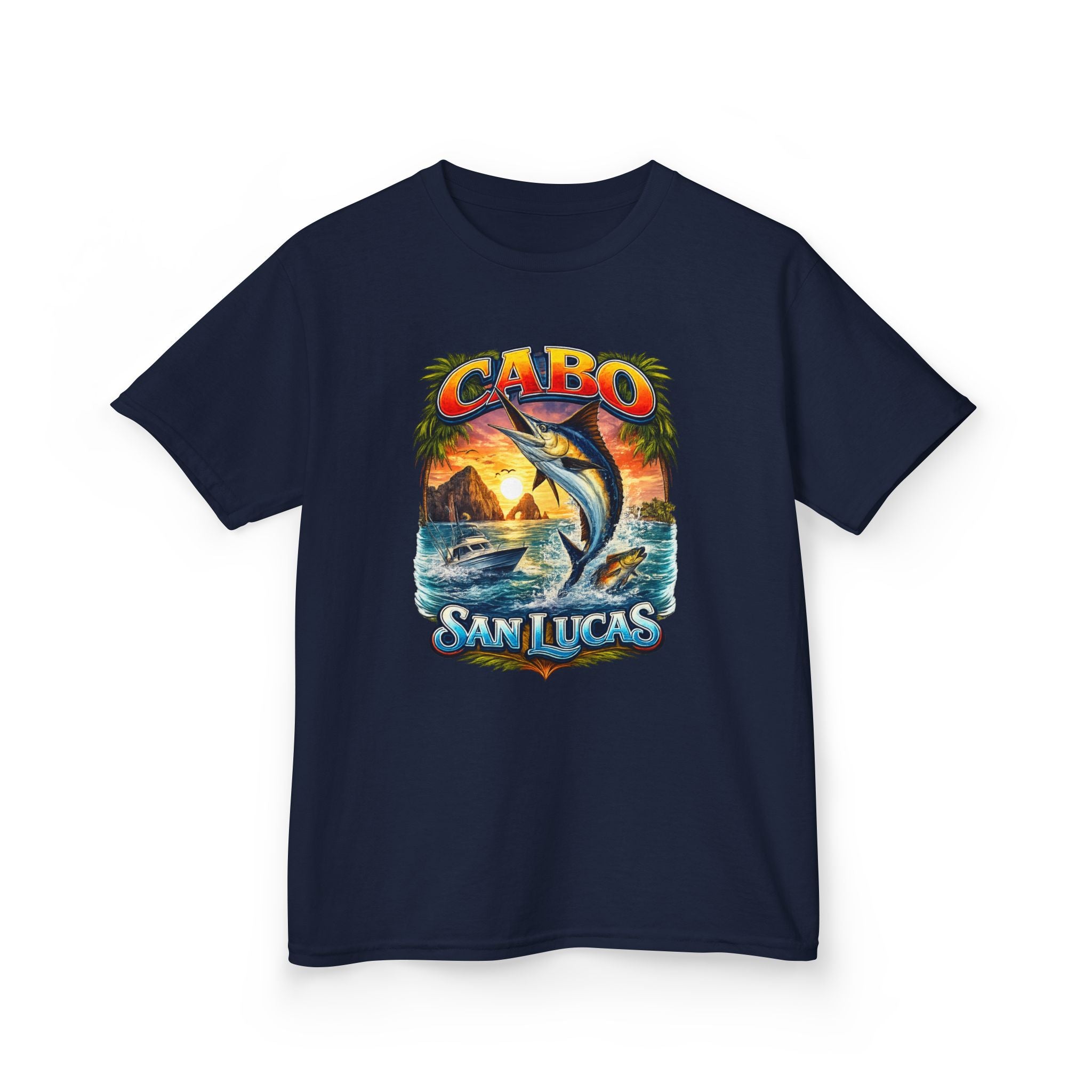 Kids T-Shirt - Cabo San Lucas Marlin Sunset Graphic