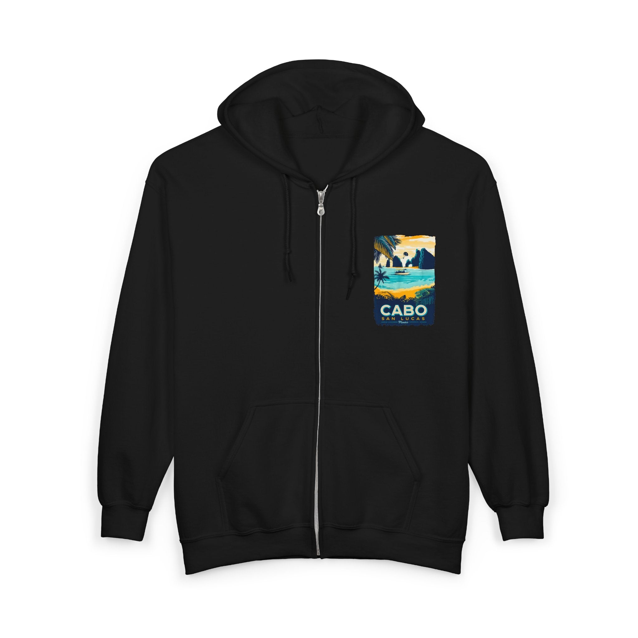 Cabo San Lucas Arch Zip Hoodie — Baja Beach Travel Pullover