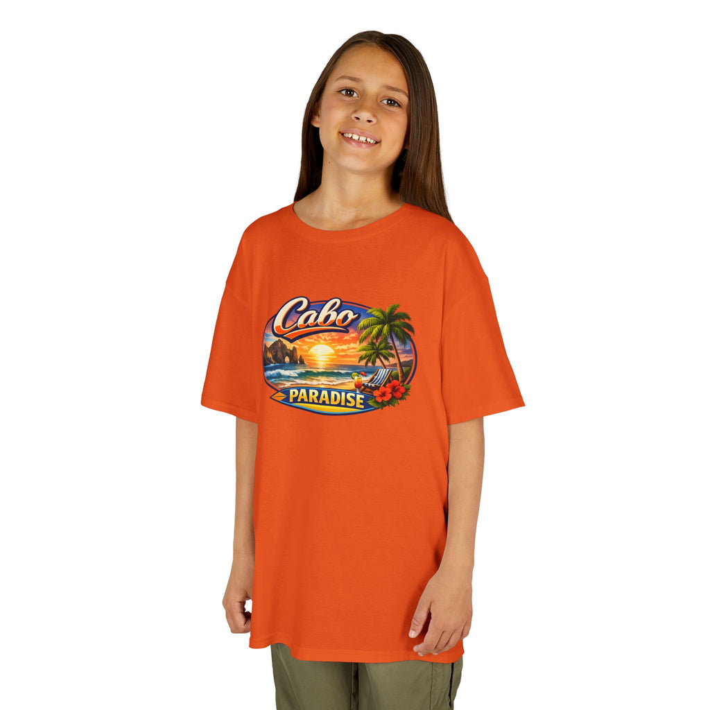 Kids Tee — "Cabo Paradise" Sunset Beach Graphic