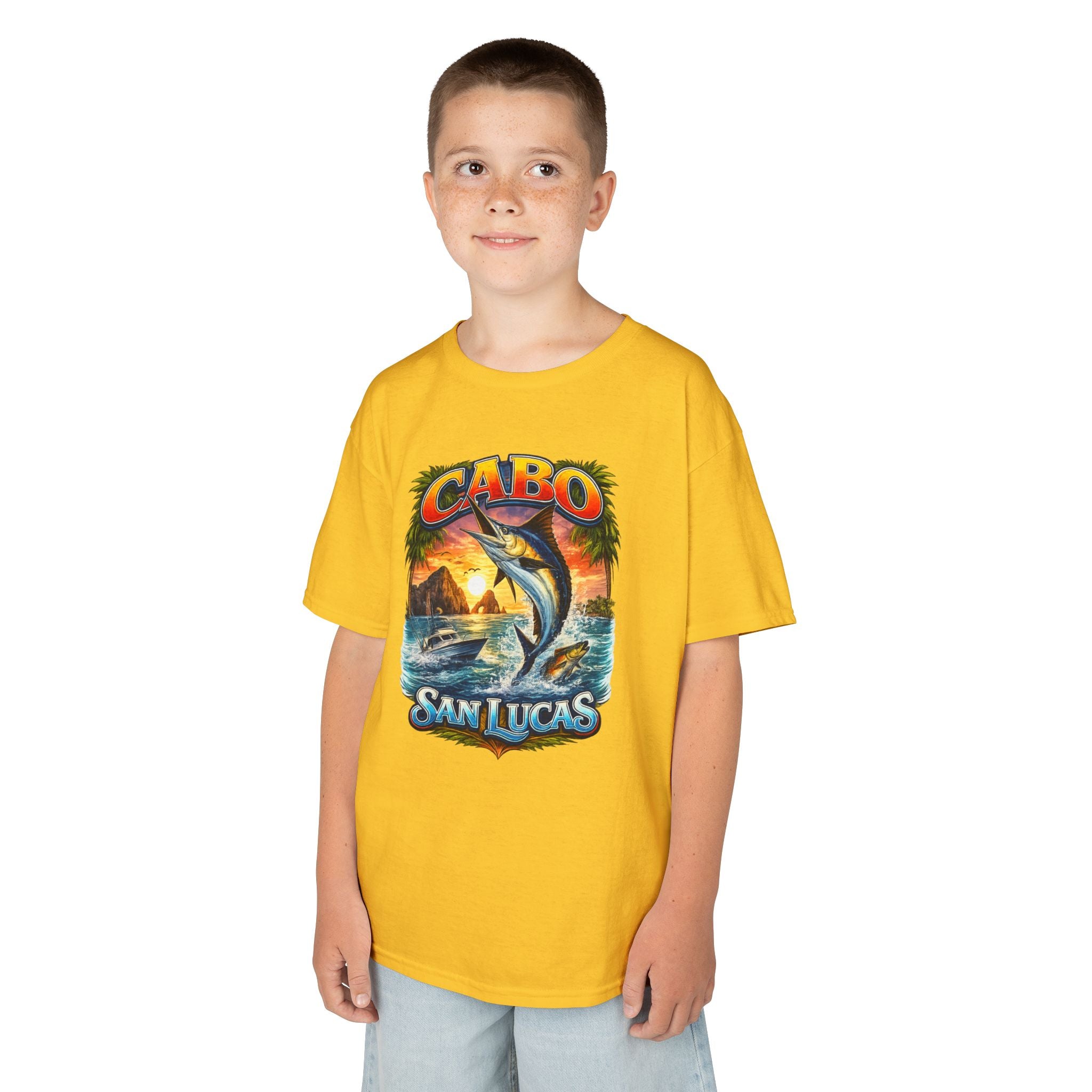 Kids T-Shirt - Cabo San Lucas Marlin Sunset Graphic
