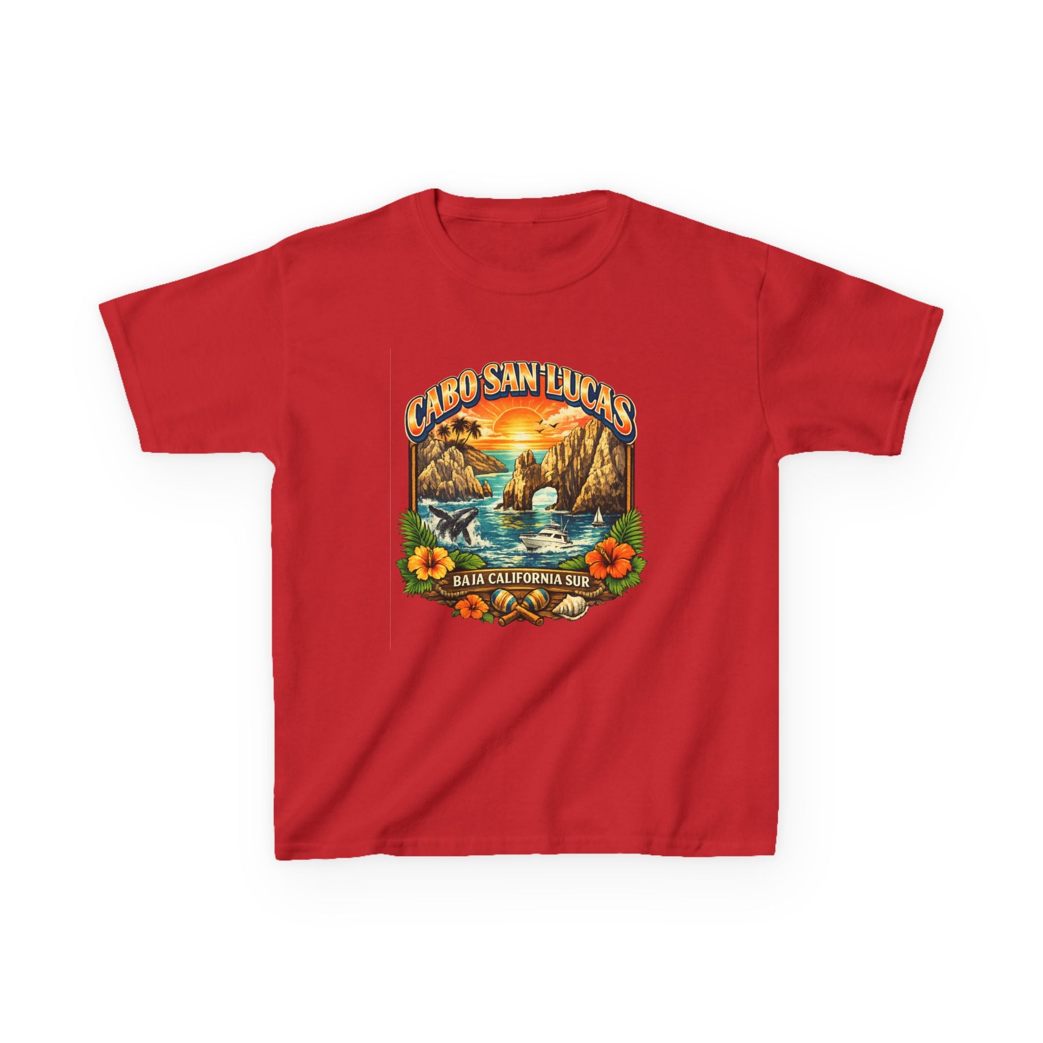 Kids Tee — "Cabo San Lucas" Sunset Tropical Beach Graphic