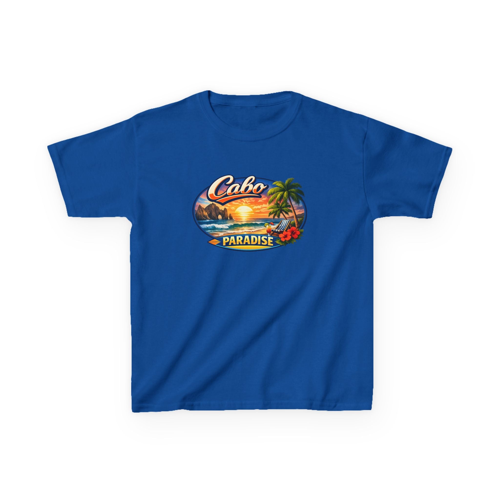 Kids Tee — "Cabo Paradise" Sunset Beach Graphic