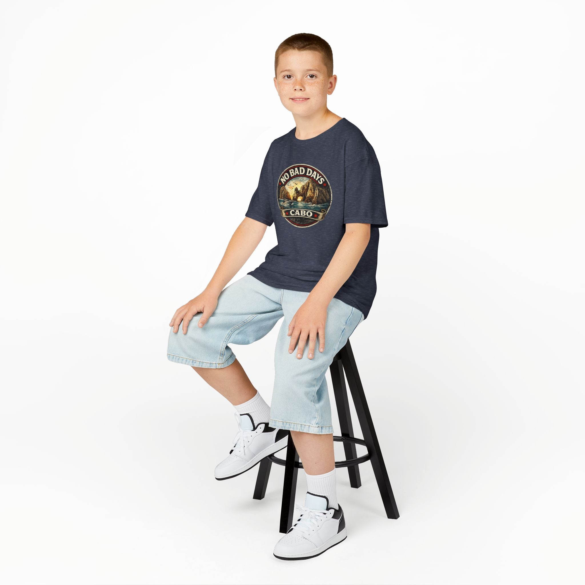Kids Tee — 'No Bad Days' Cabo Surf Vintage Graphic