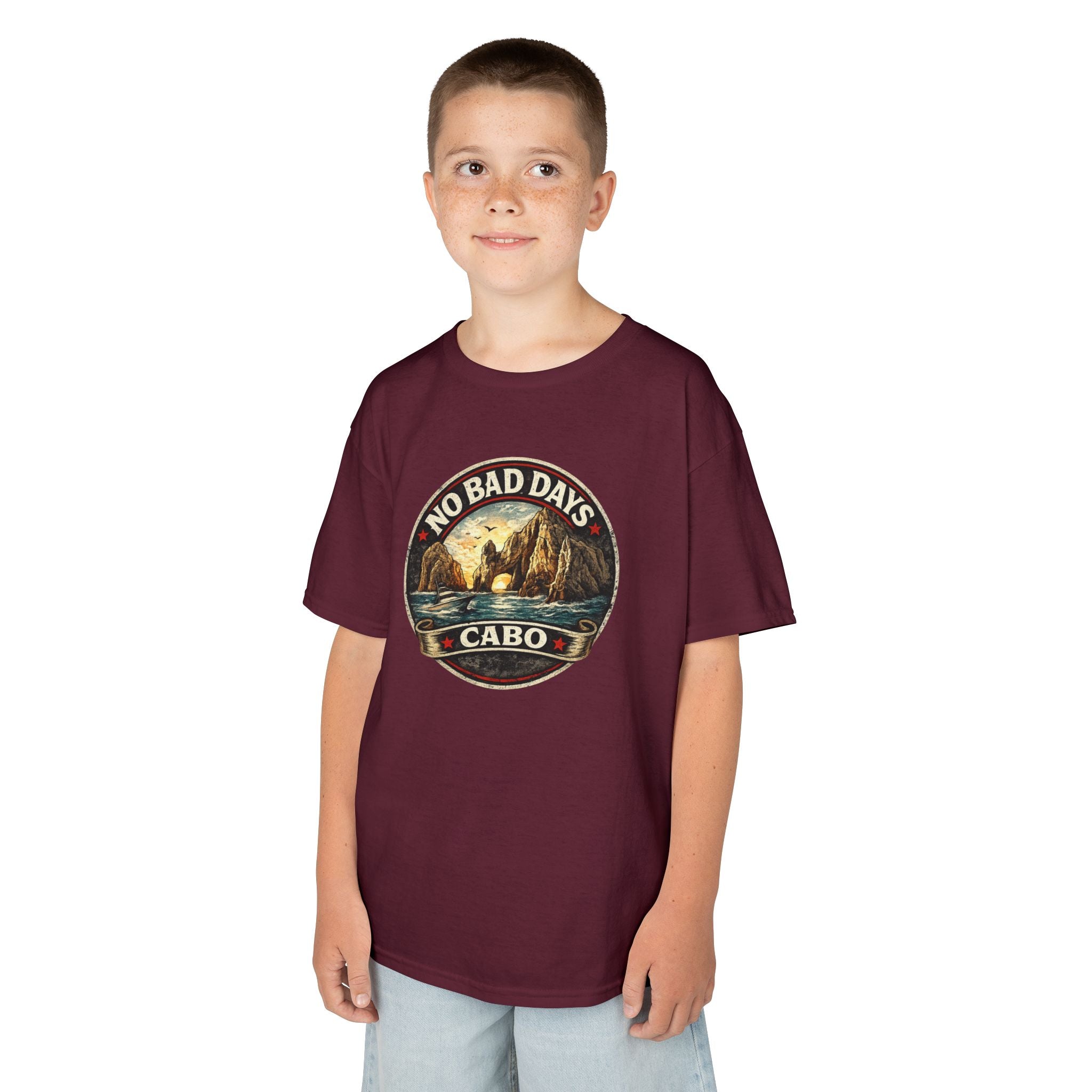 Kids Tee — 'No Bad Days' Cabo Surf Vintage Graphic