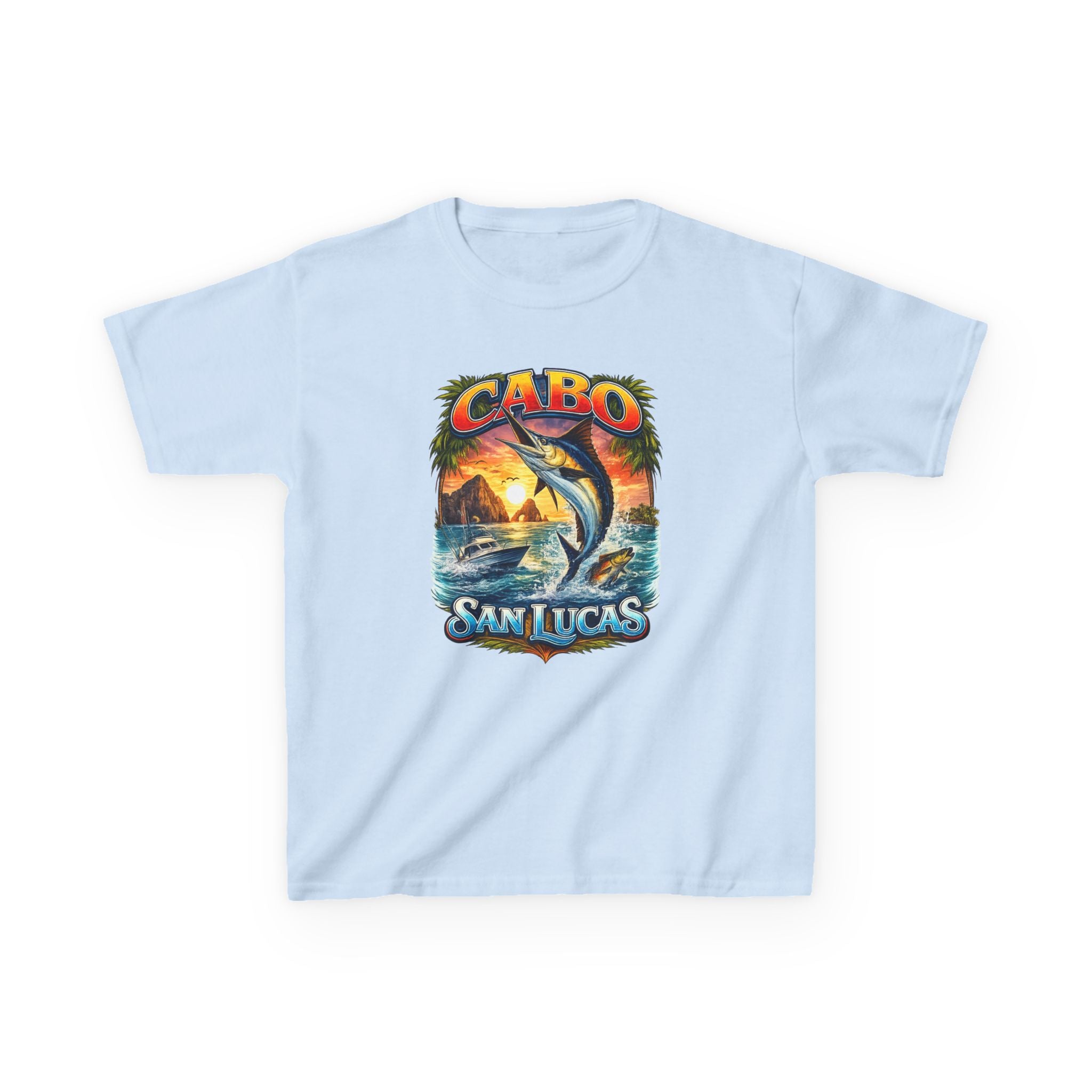 Kids T-Shirt - Cabo San Lucas Marlin Sunset Graphic