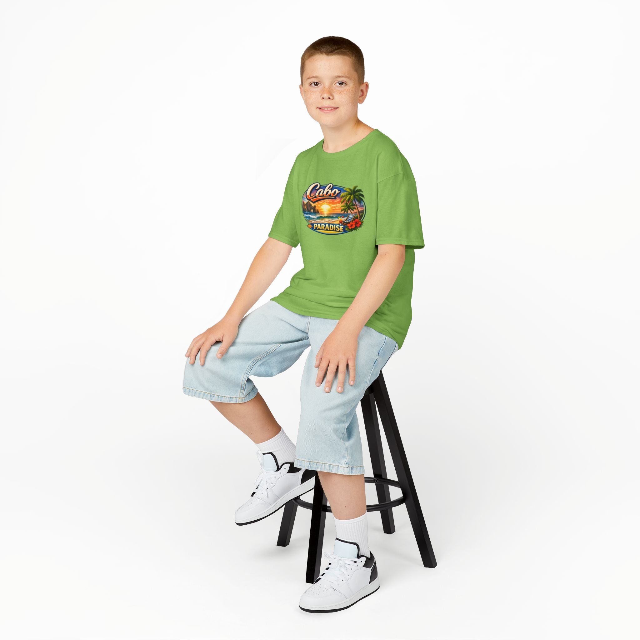 Kids Tee — "Cabo Paradise" Sunset Beach Graphic