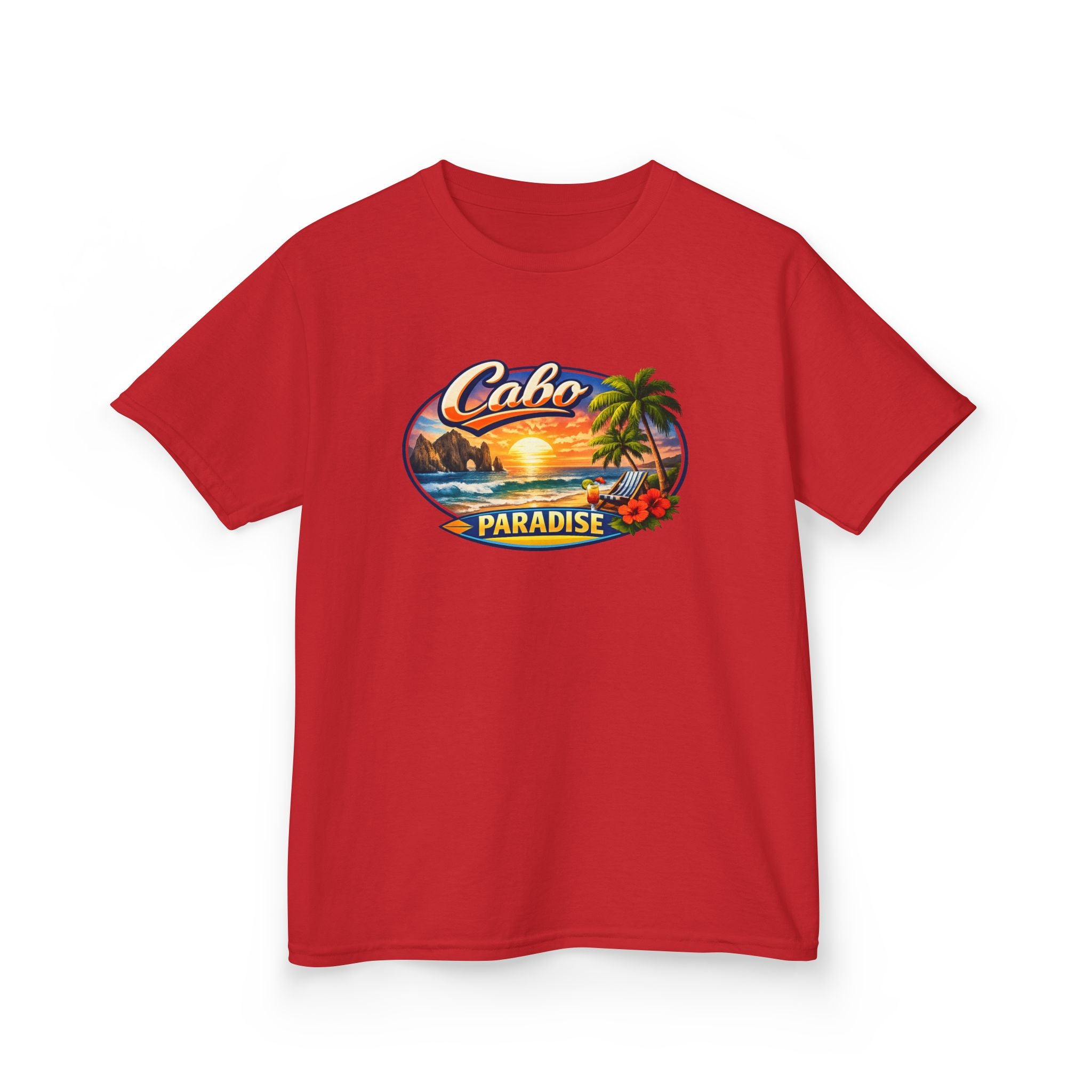 Kids Tee — "Cabo Paradise" Sunset Beach Graphic