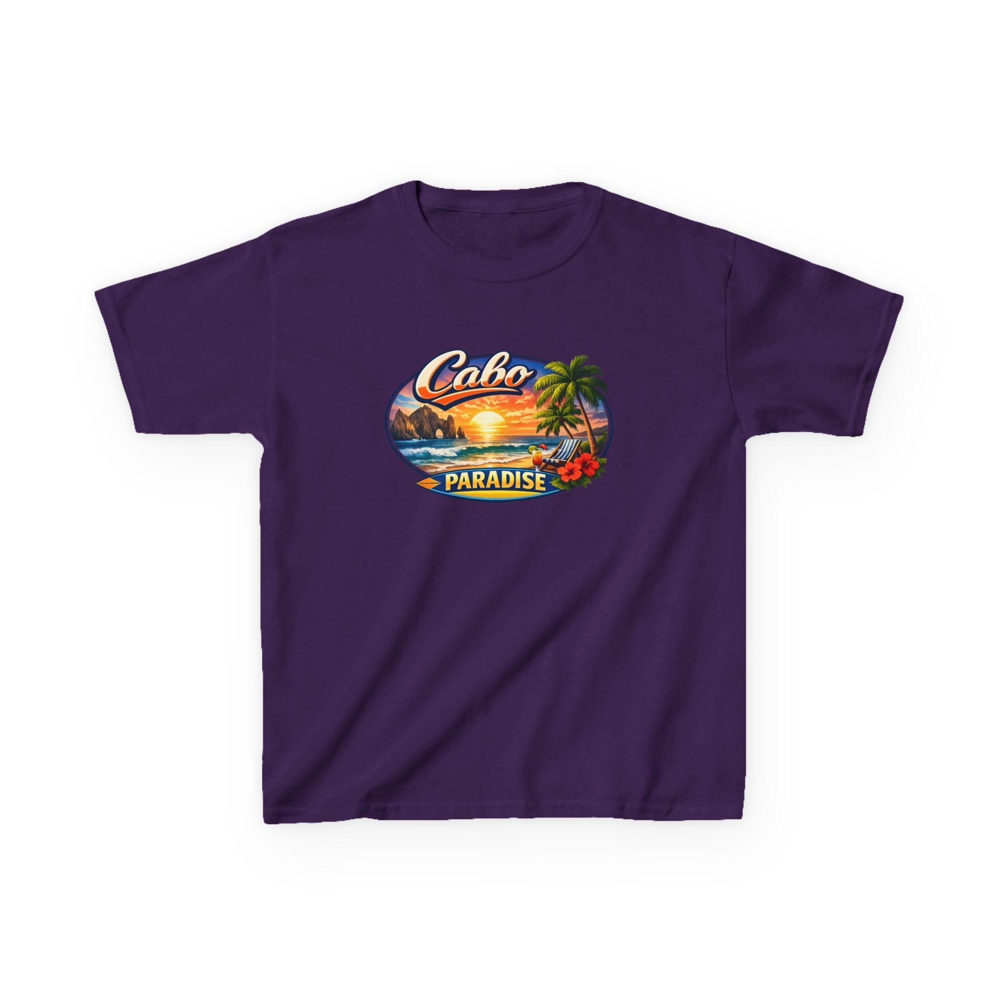 Kids Tee — "Cabo Paradise" Sunset Beach Graphic