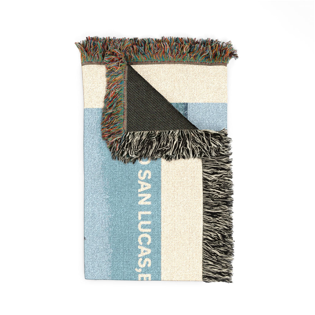 Cabo San Lucas Arch Woven Blanket — Beachscape Throw for Travel Lovers
