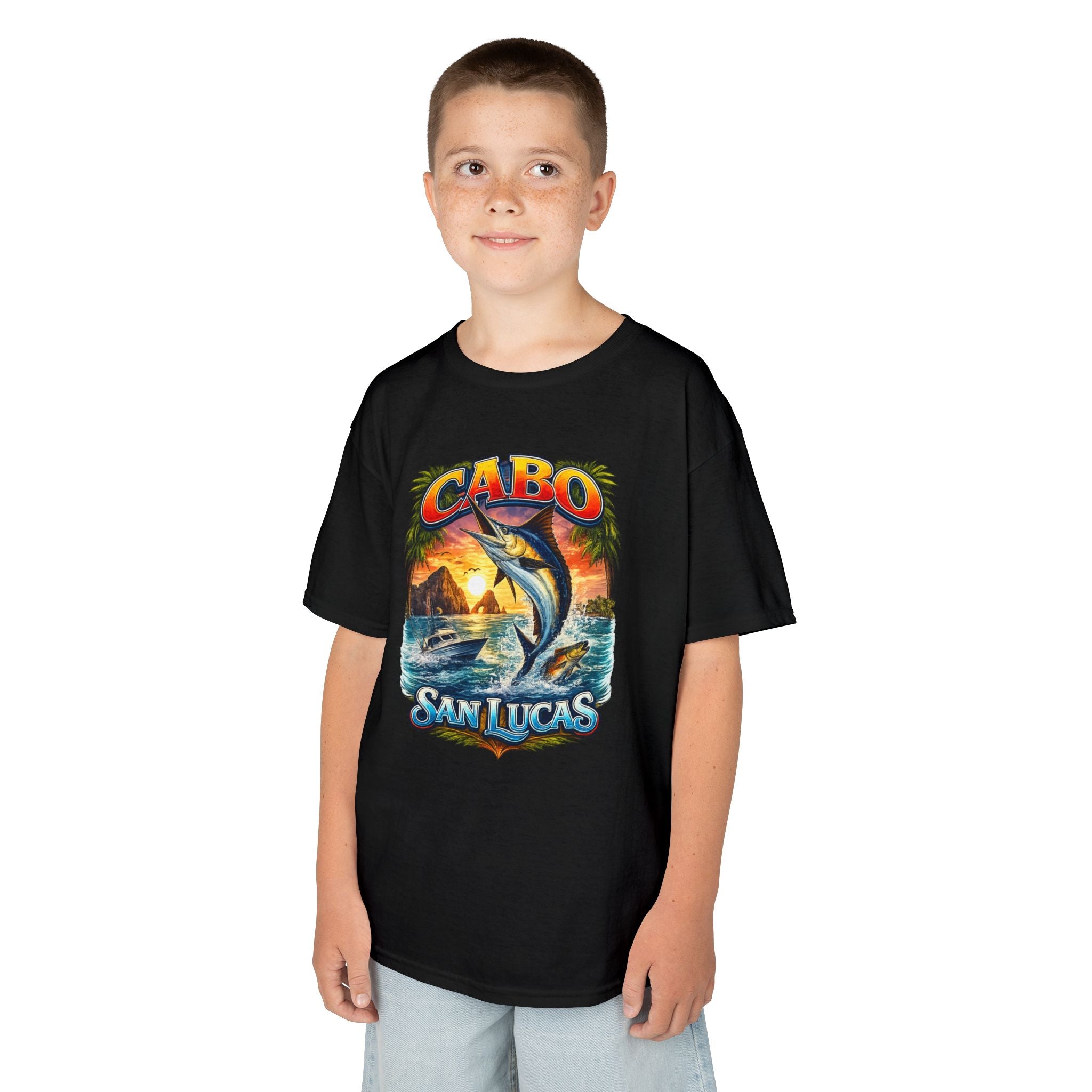 Kids T-Shirt - Cabo San Lucas Marlin Sunset Graphic