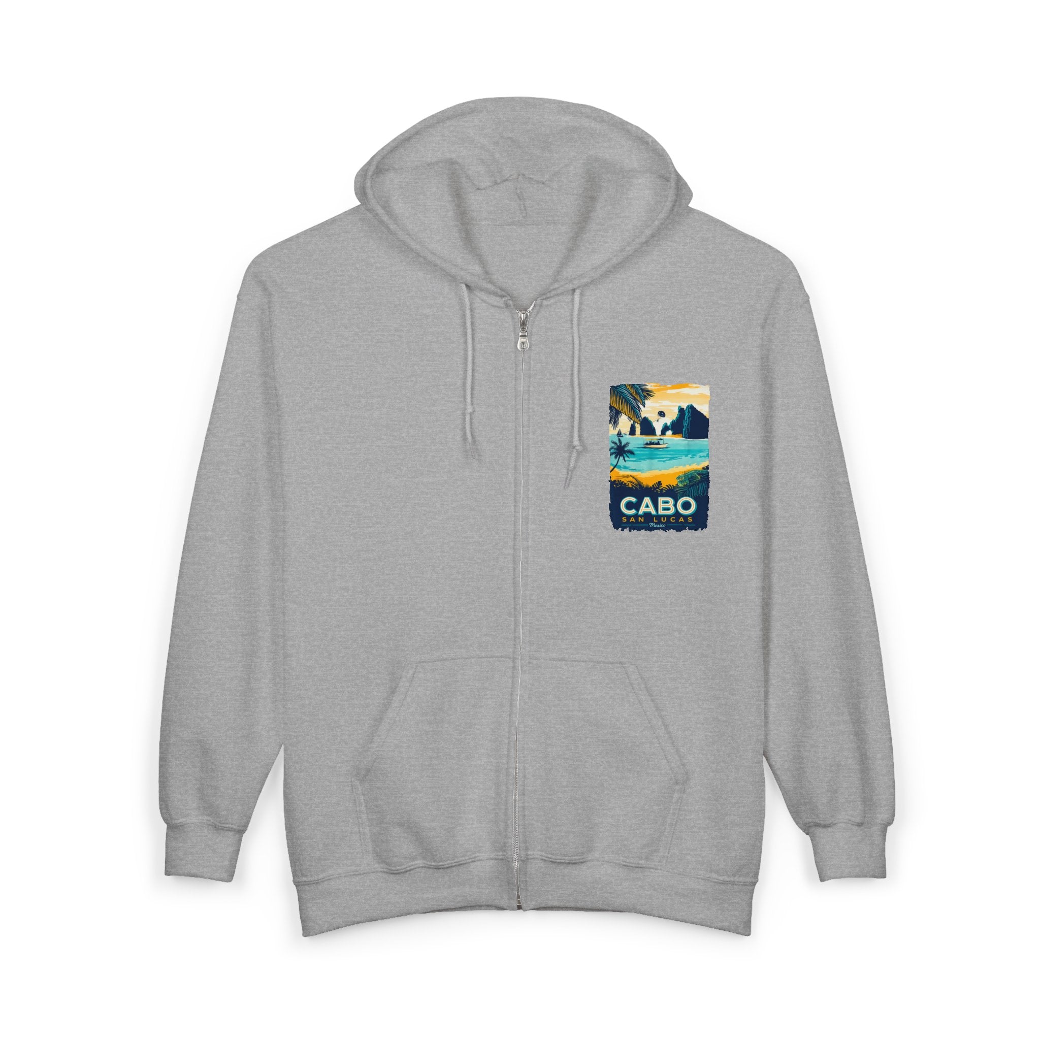 Cabo San Lucas Arch Zip Hoodie — Baja Beach Travel Pullover