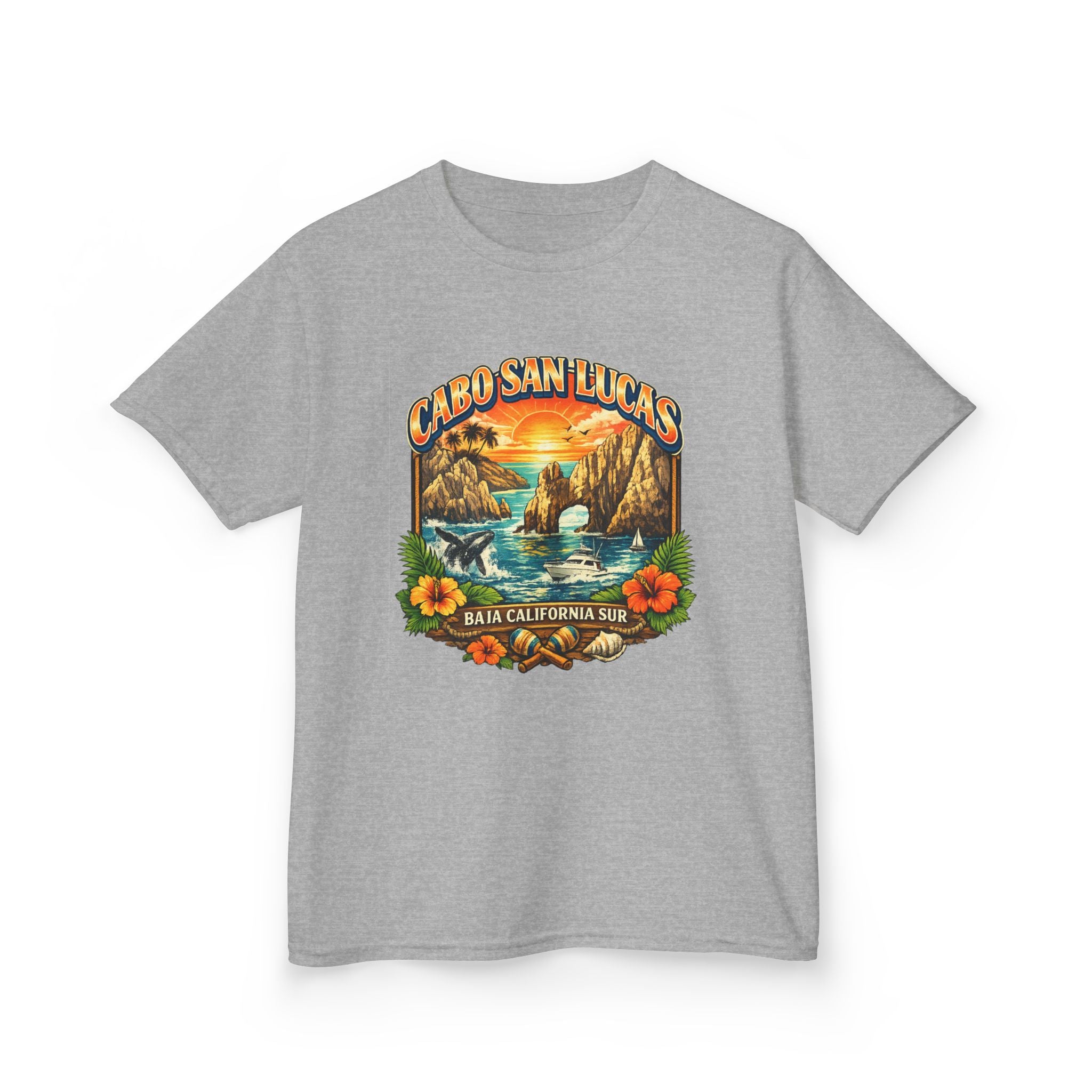 Kids Tee — "Cabo San Lucas" Sunset Tropical Beach Graphic
