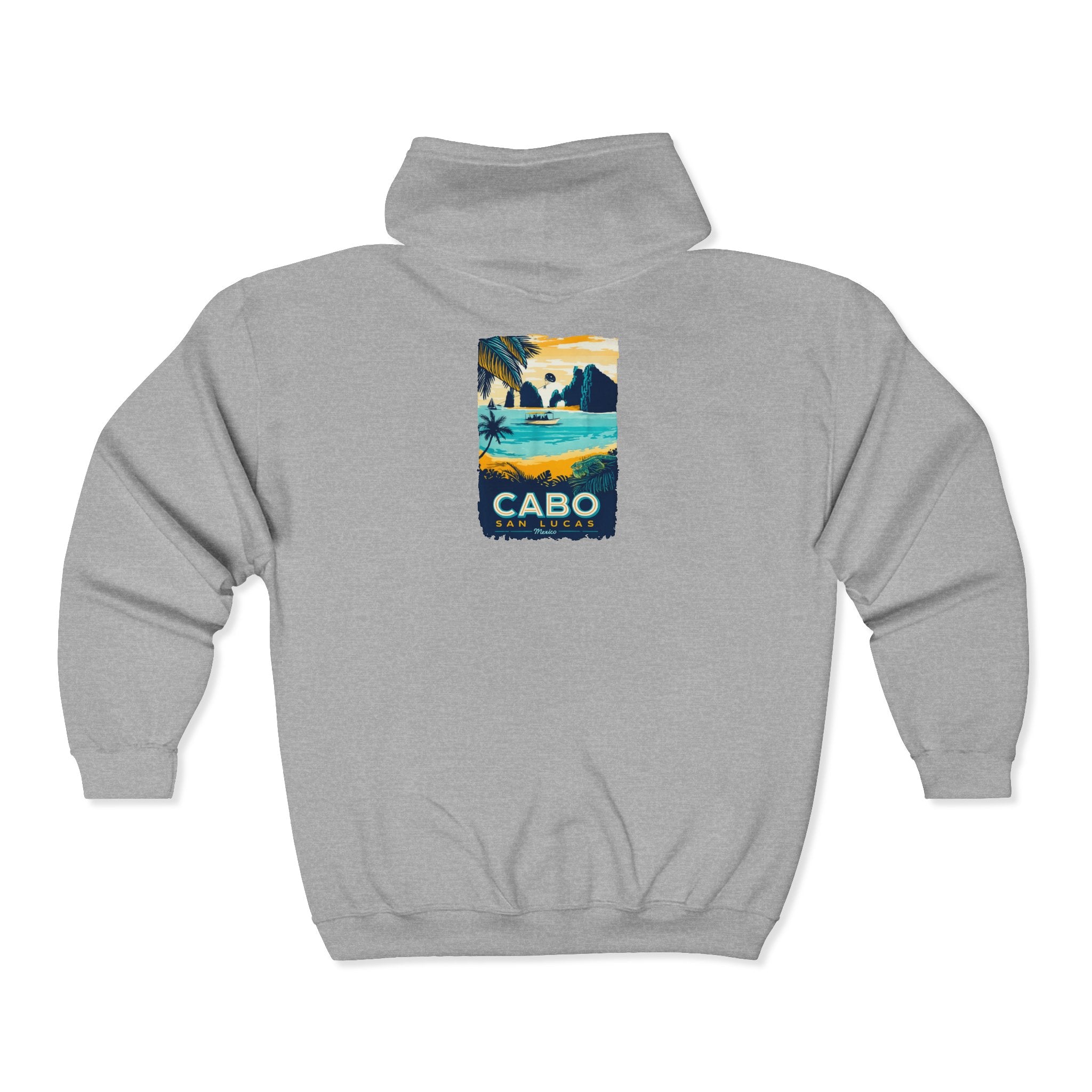Cabo San Lucas Arch Zip Hoodie — Baja Beach Travel Pullover
