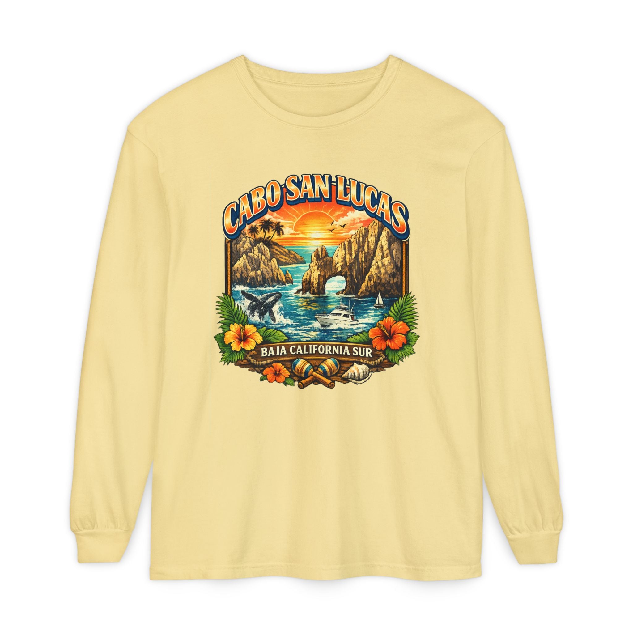 Cabo San Lucas Long Sleeve T-Shirt – Baja California Sun Beach Graphic