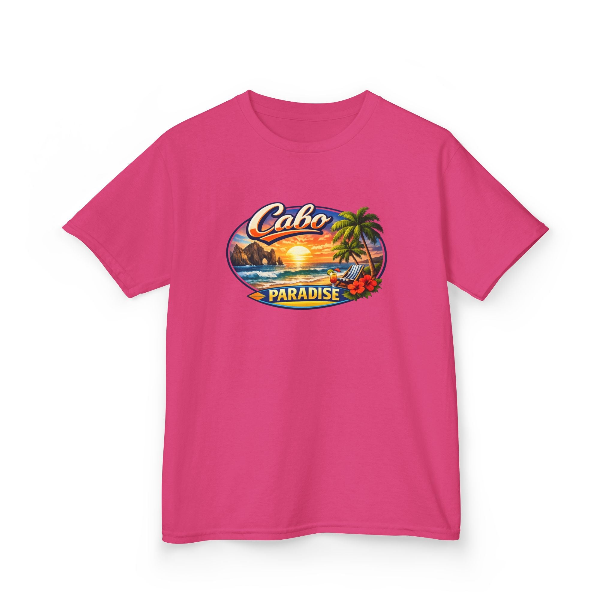 Kids Tee — "Cabo Paradise" Sunset Beach Graphic