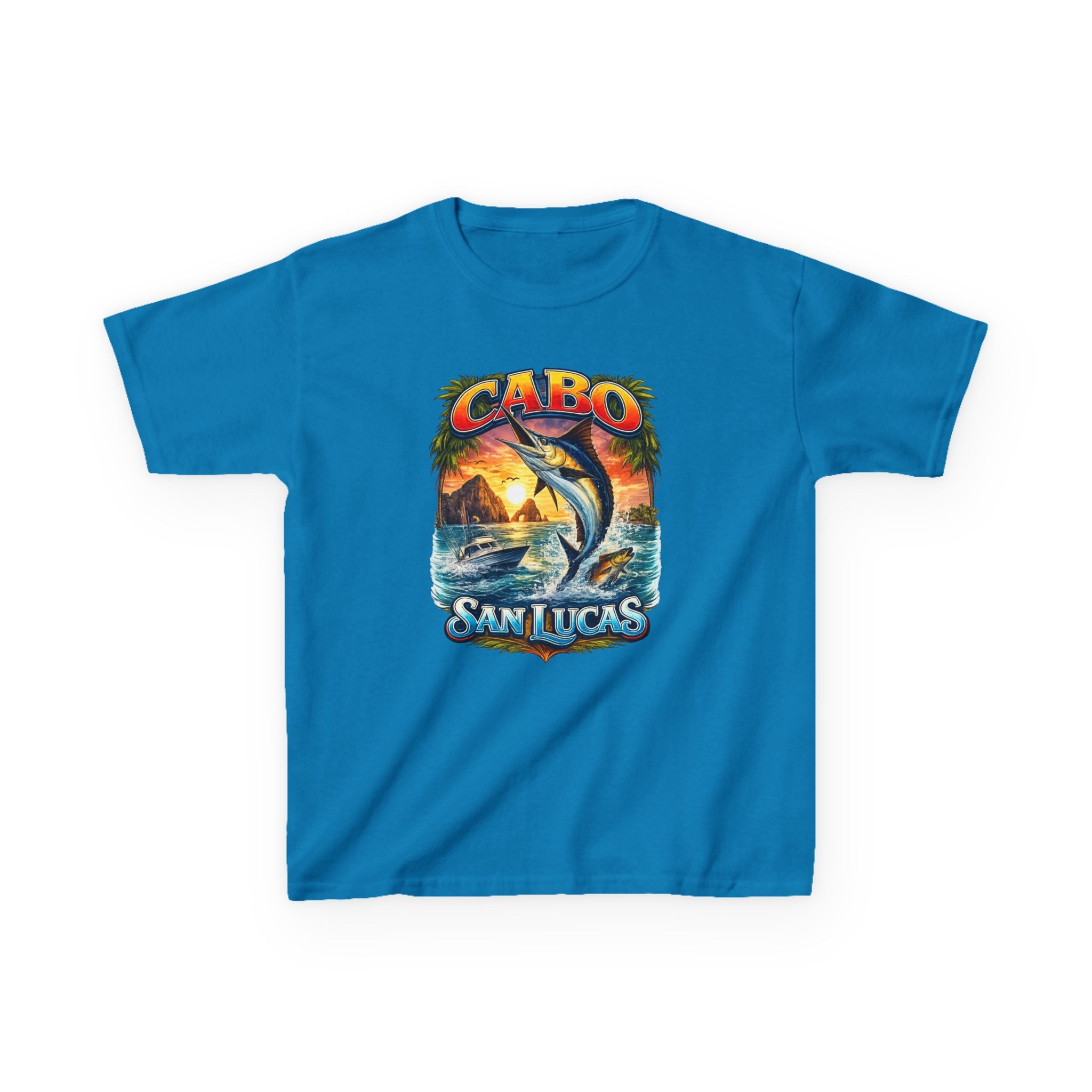 Kids T-Shirt - Cabo San Lucas Marlin Sunset Graphic