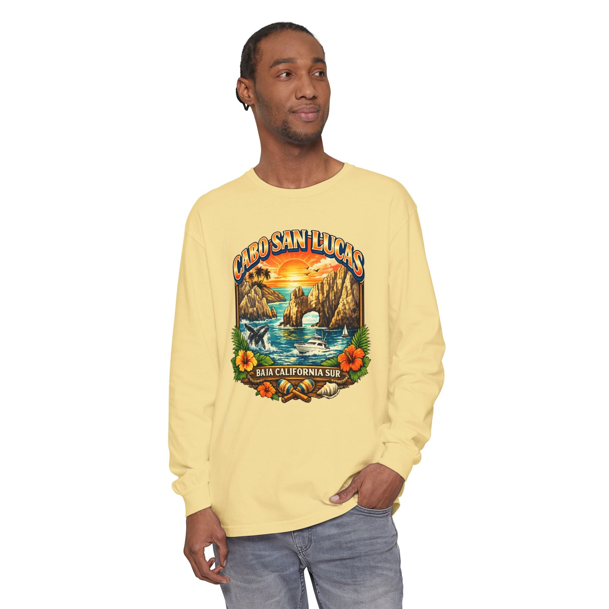 Cabo San Lucas Long Sleeve T-Shirt – Baja California Sun Beach Graphic