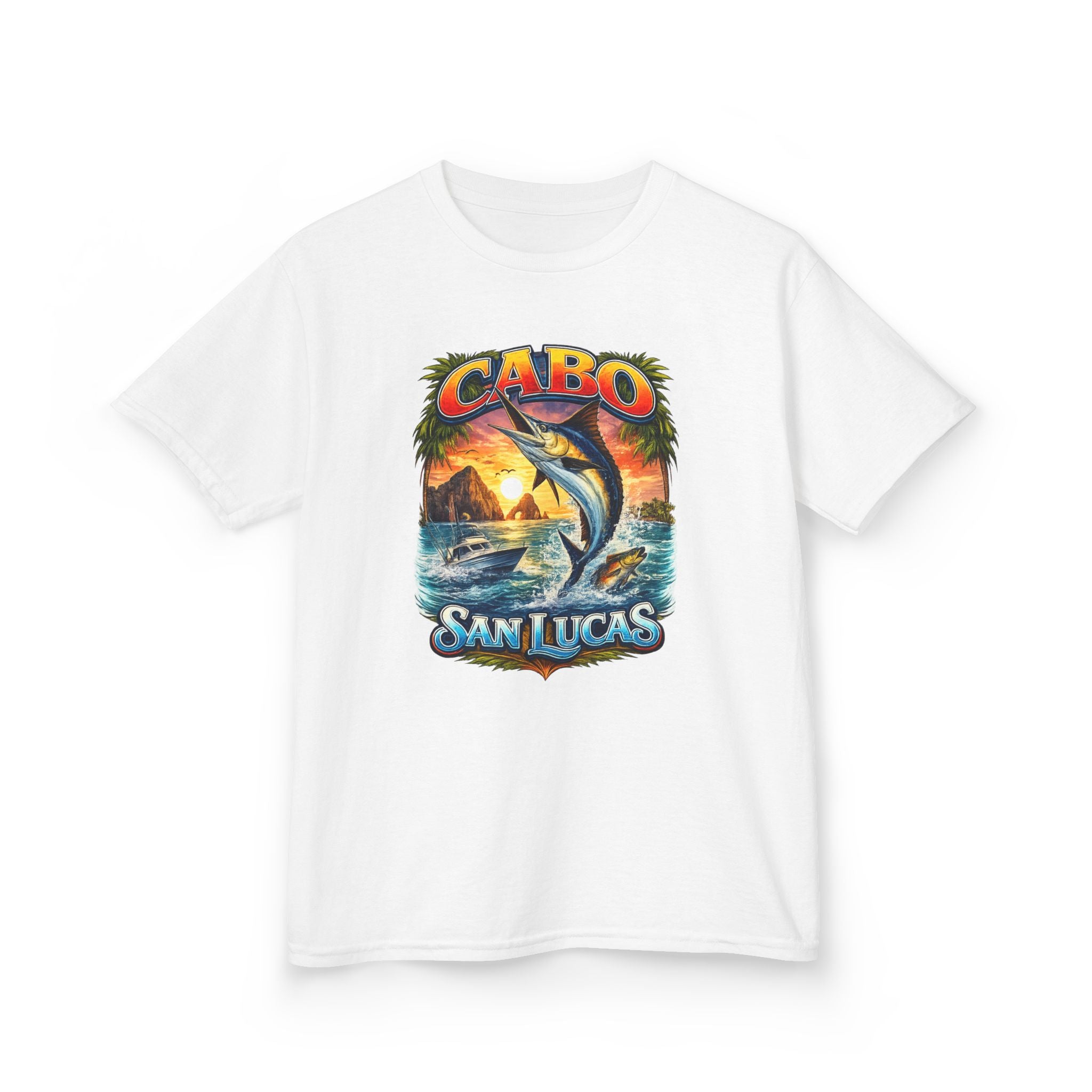 Kids T-Shirt - Cabo San Lucas Marlin Sunset Graphic