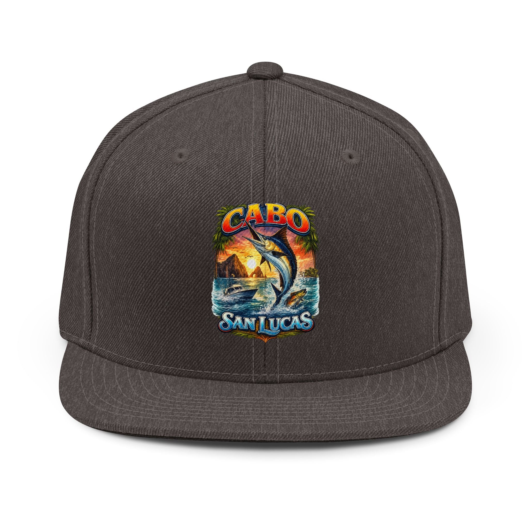 Cabo San Lucas Marlin Snapback Hat — Tropical Fishing Souvenir Cap