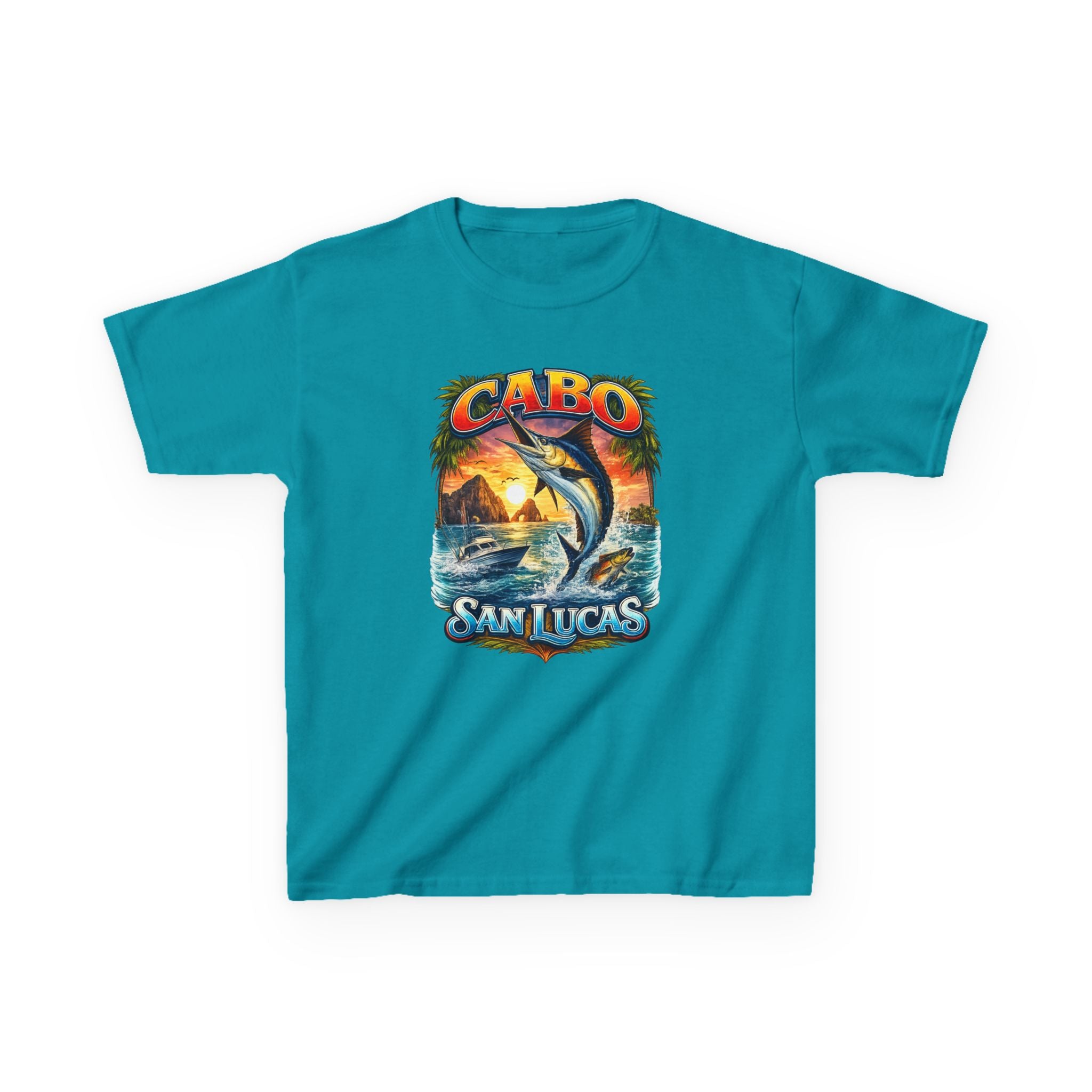 Kids T-Shirt - Cabo San Lucas Marlin Sunset Graphic