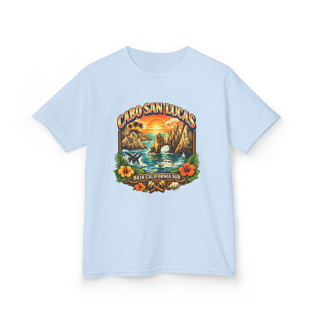 Kids Tee — "Cabo San Lucas" Sunset Tropical Beach Graphic