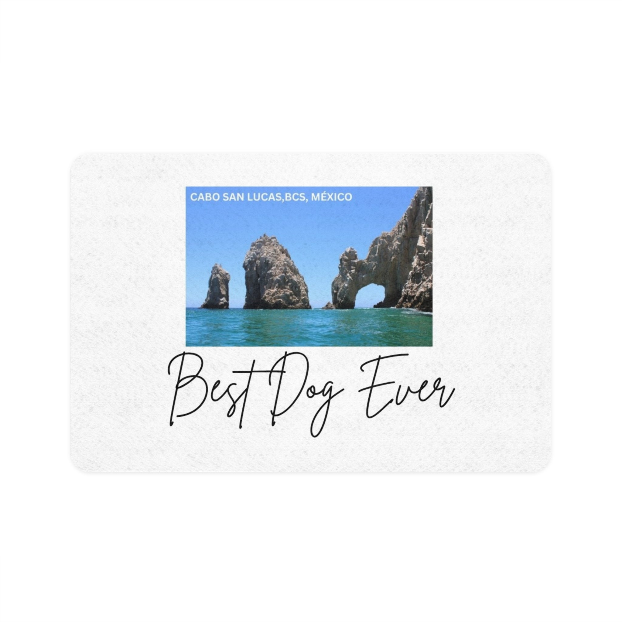 Cabo San Lucas Arch Pet Food Mat — 12x18 Decorative Dog Bowl Placemat