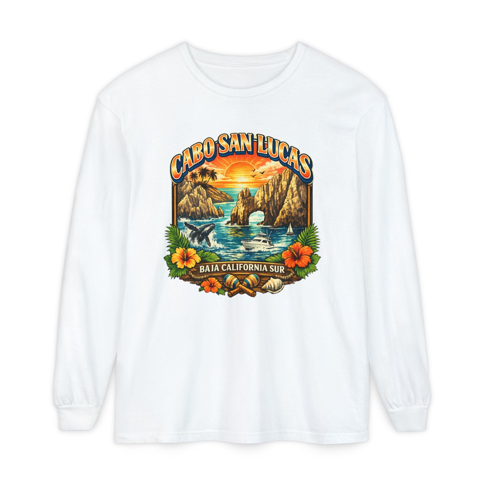 Cabo San Lucas Long Sleeve T-Shirt – Baja California Sun Beach Graphic