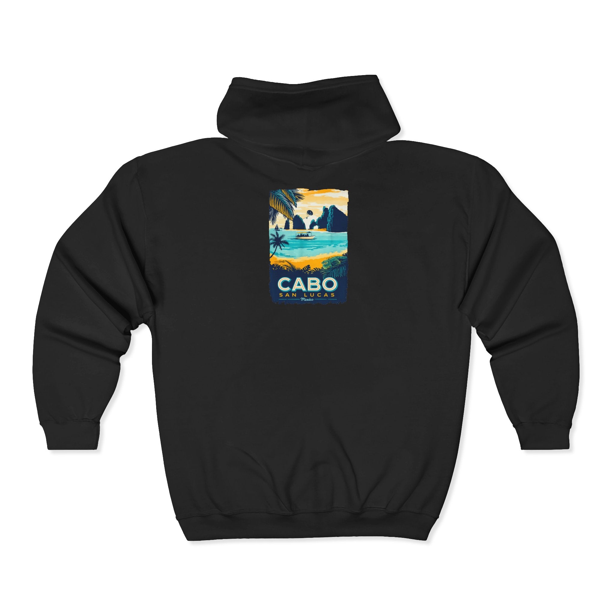 Cabo San Lucas Arch Zip Hoodie — Baja Beach Travel Pullover