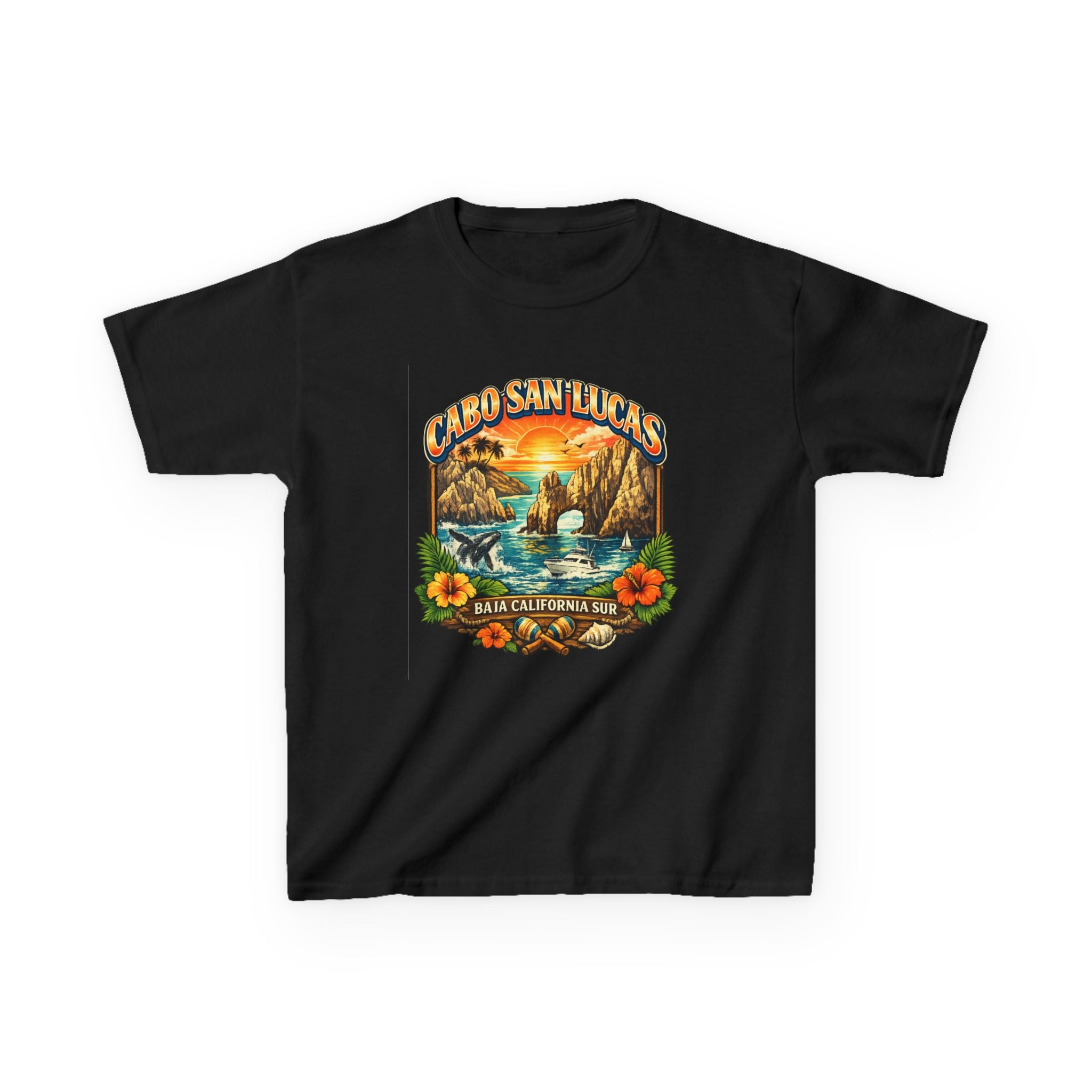 Kids Tee — "Cabo San Lucas" Sunset Tropical Beach Graphic
