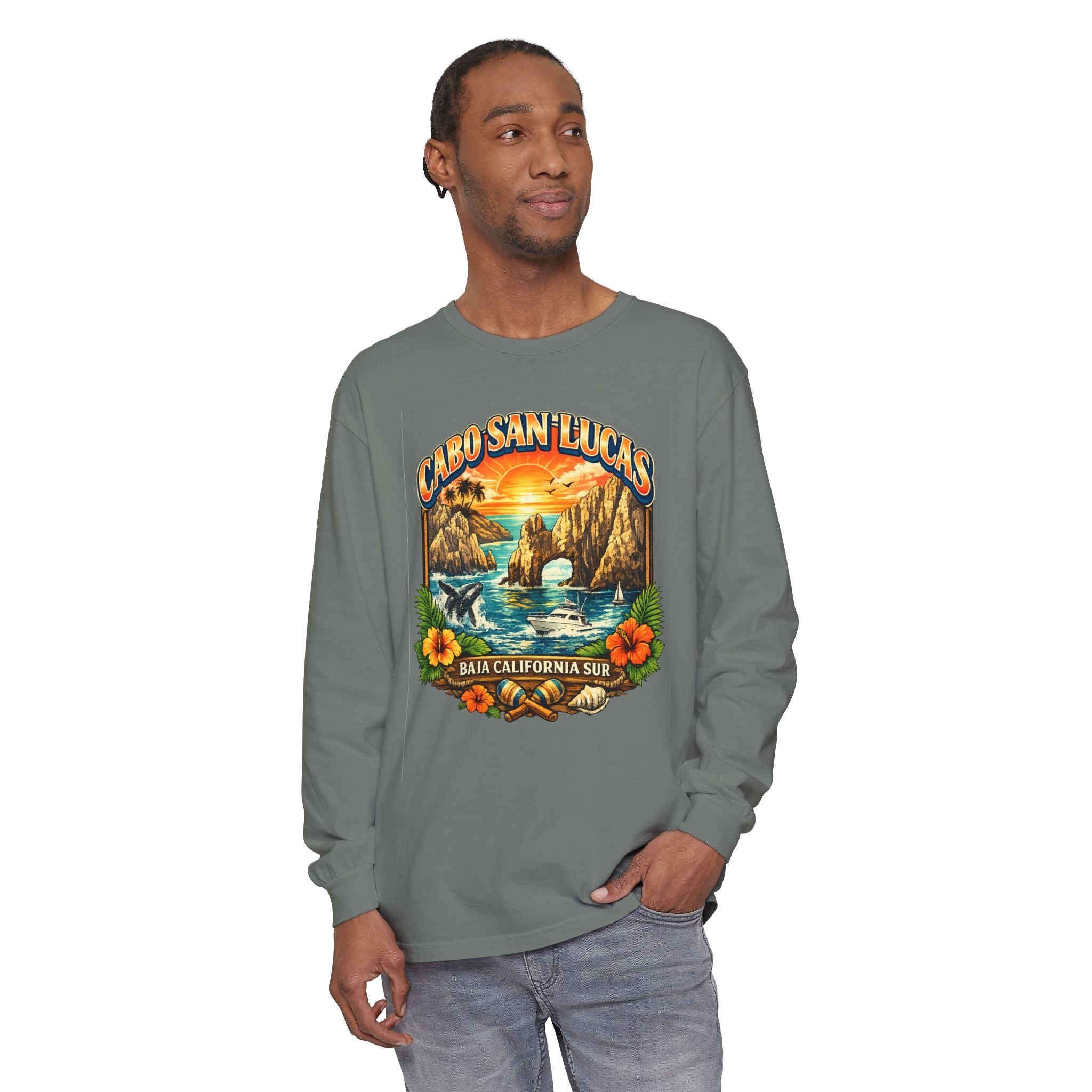 Cabo San Lucas Long Sleeve T-Shirt – Baja California Sun Beach Graphic