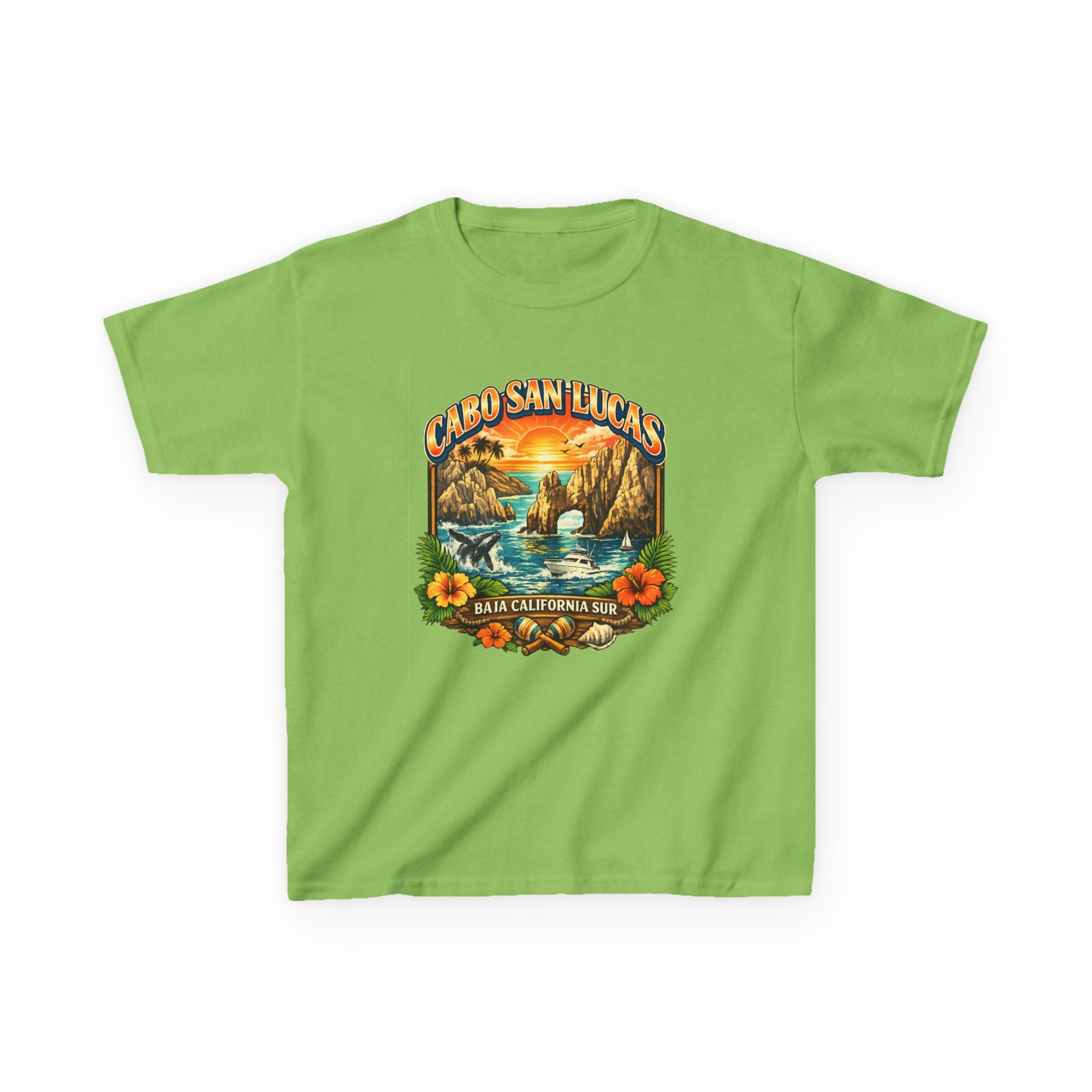 Kids Tee — "Cabo San Lucas" Sunset Tropical Beach Graphic