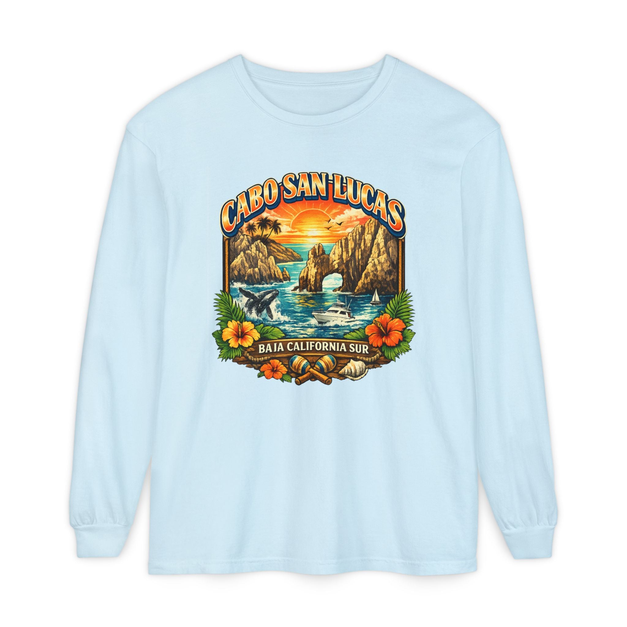 Cabo San Lucas Long Sleeve T-Shirt – Baja California Sun Beach Graphic