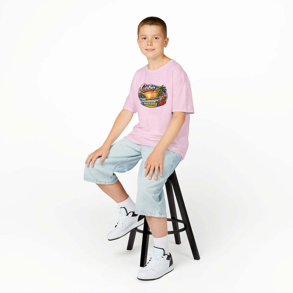 Kids Tee — "Cabo Paradise" Sunset Beach Graphic