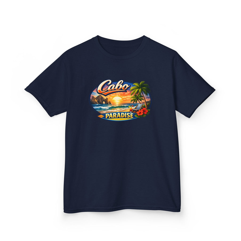Kids Tee — "Cabo Paradise" Sunset Beach Graphic