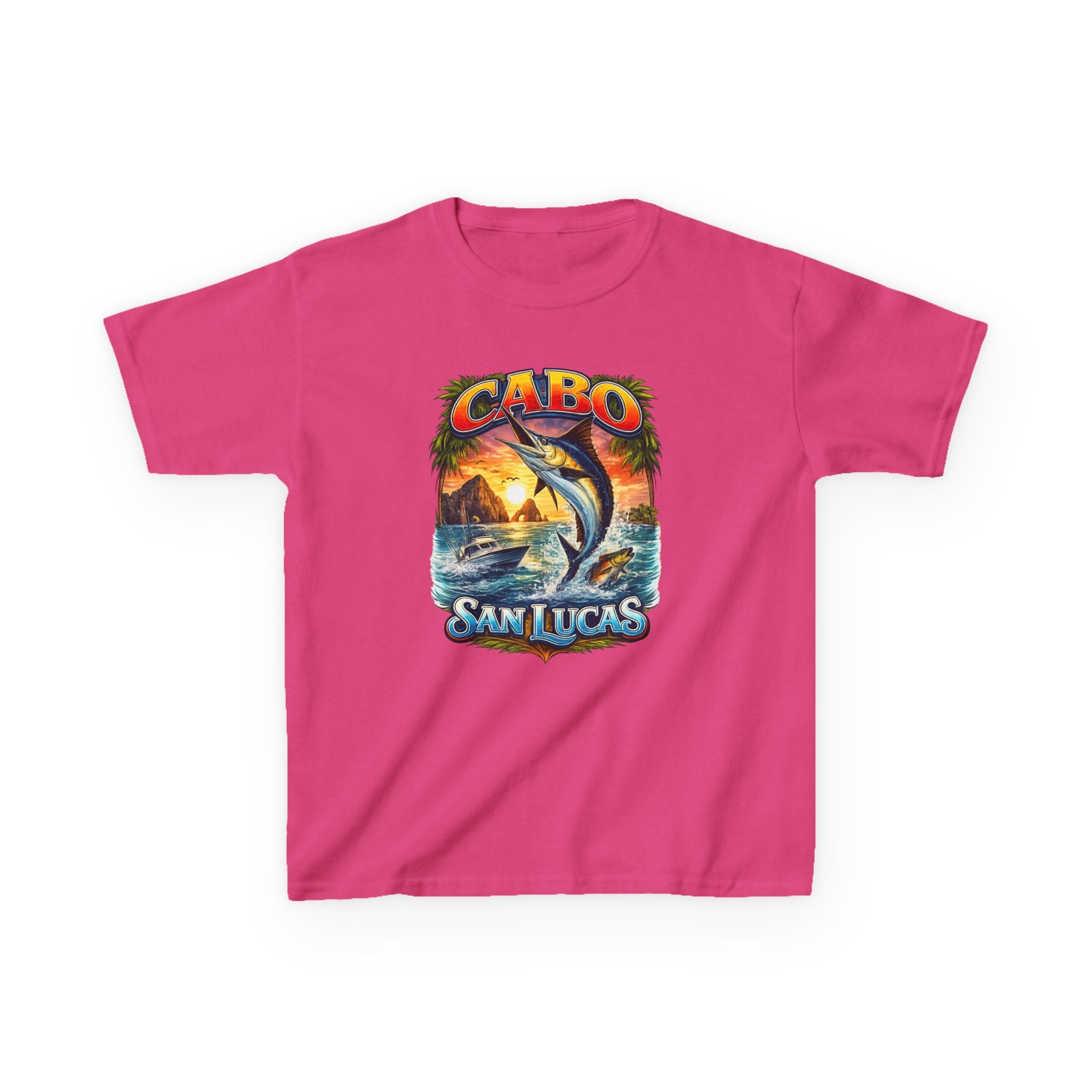 Kids T-Shirt - Cabo San Lucas Marlin Sunset Graphic
