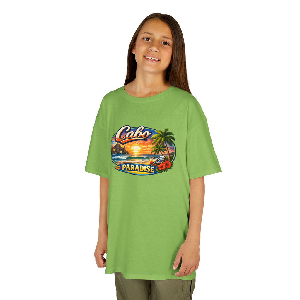 Kids Tee — "Cabo Paradise" Sunset Beach Graphic