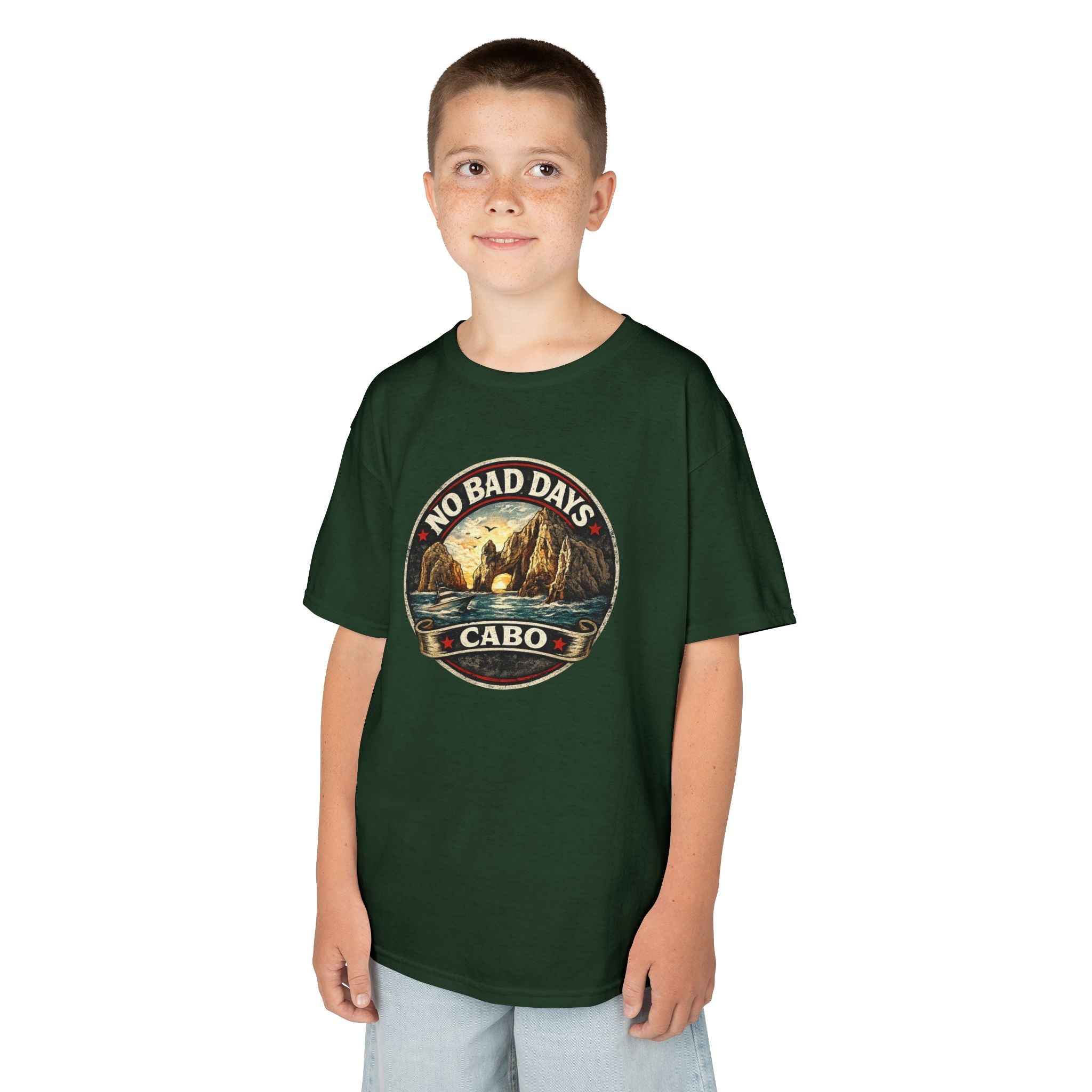 Kids Tee — 'No Bad Days' Cabo Surf Vintage Graphic