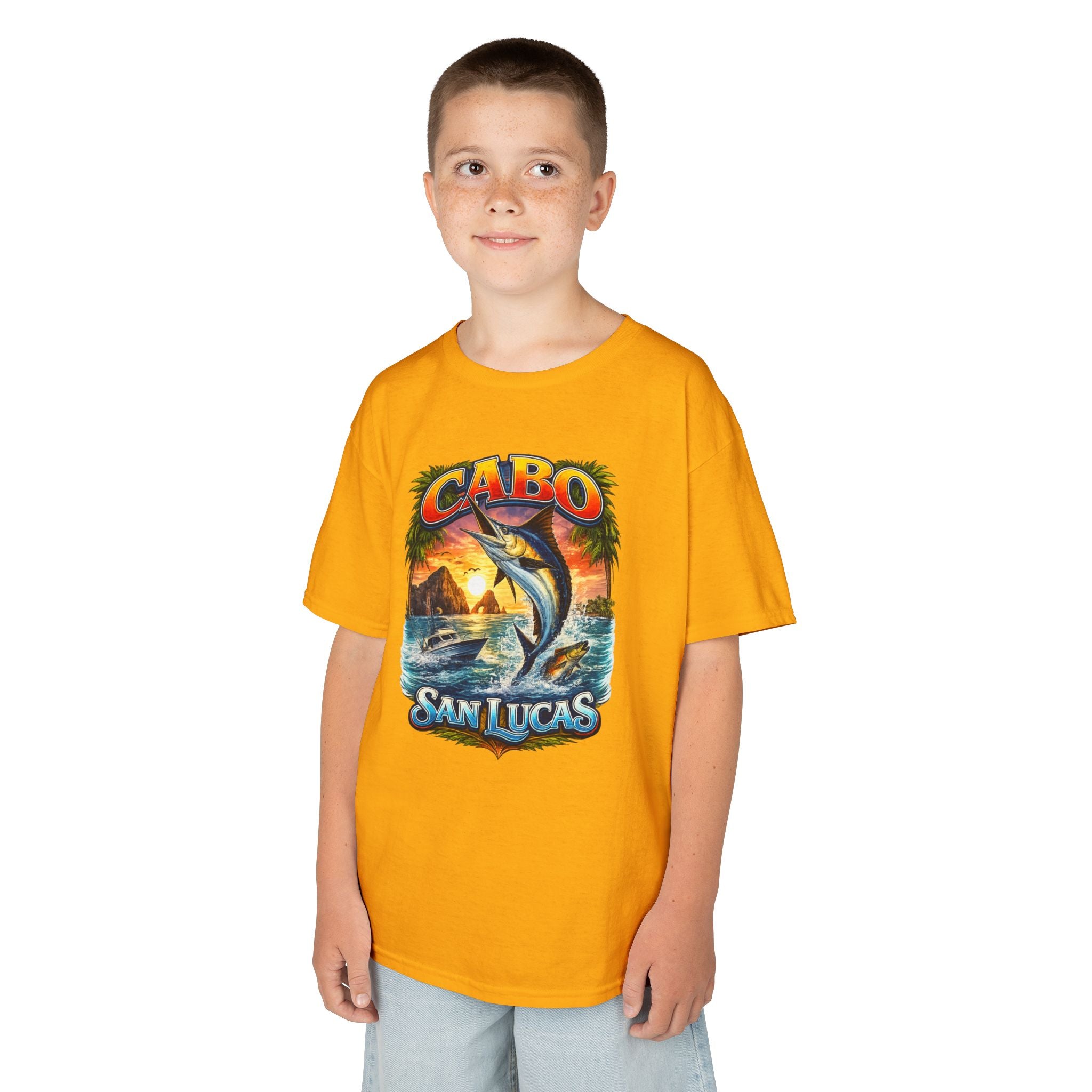 Kids T-Shirt - Cabo San Lucas Marlin Sunset Graphic