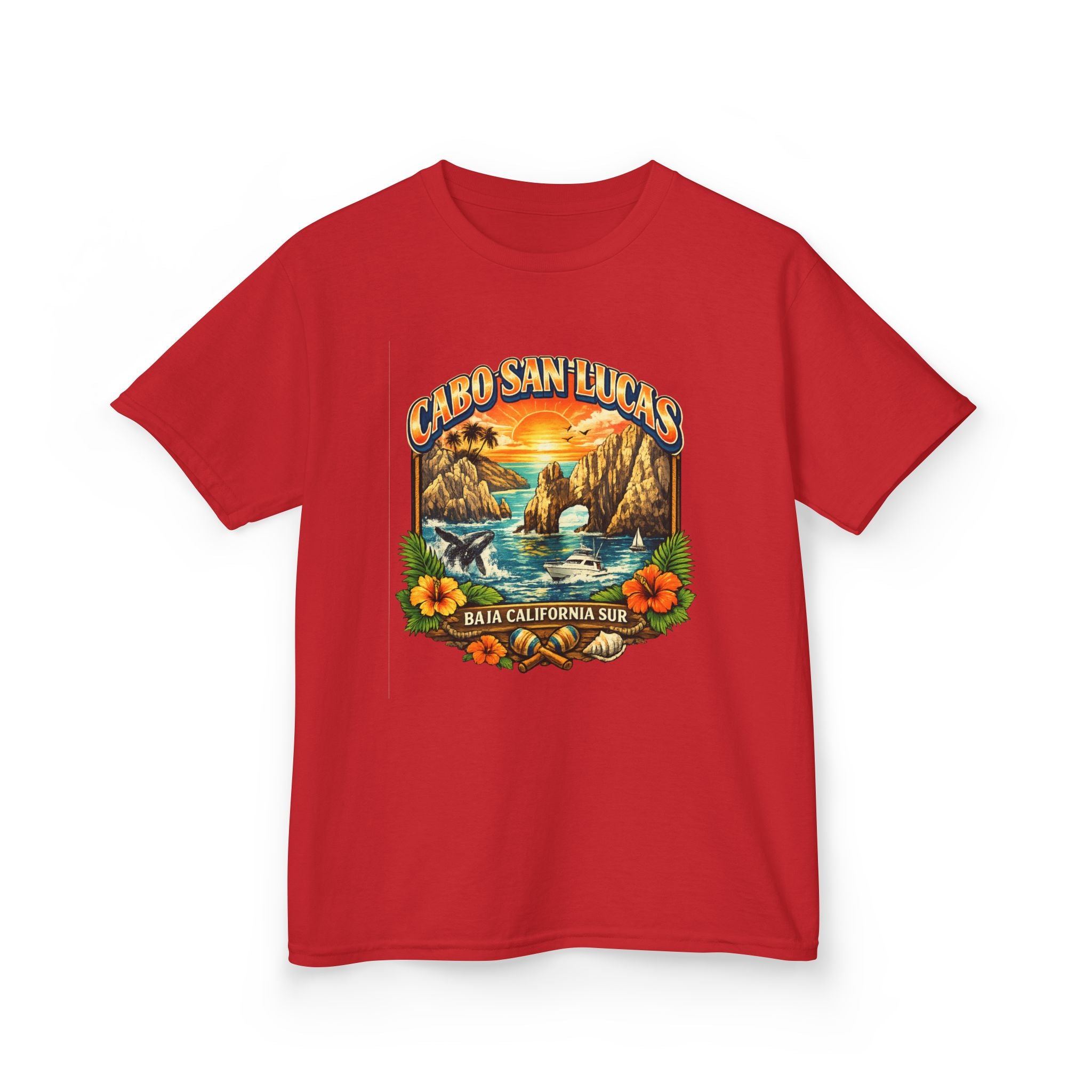 Kids Tee — "Cabo San Lucas" Sunset Tropical Beach Graphic