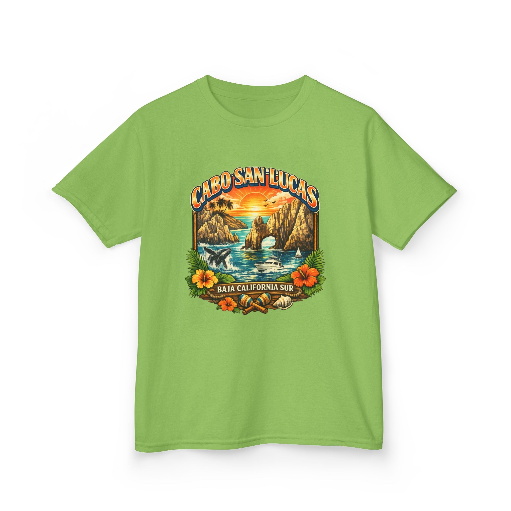 Kids Tee — "Cabo San Lucas" Sunset Tropical Beach Graphic