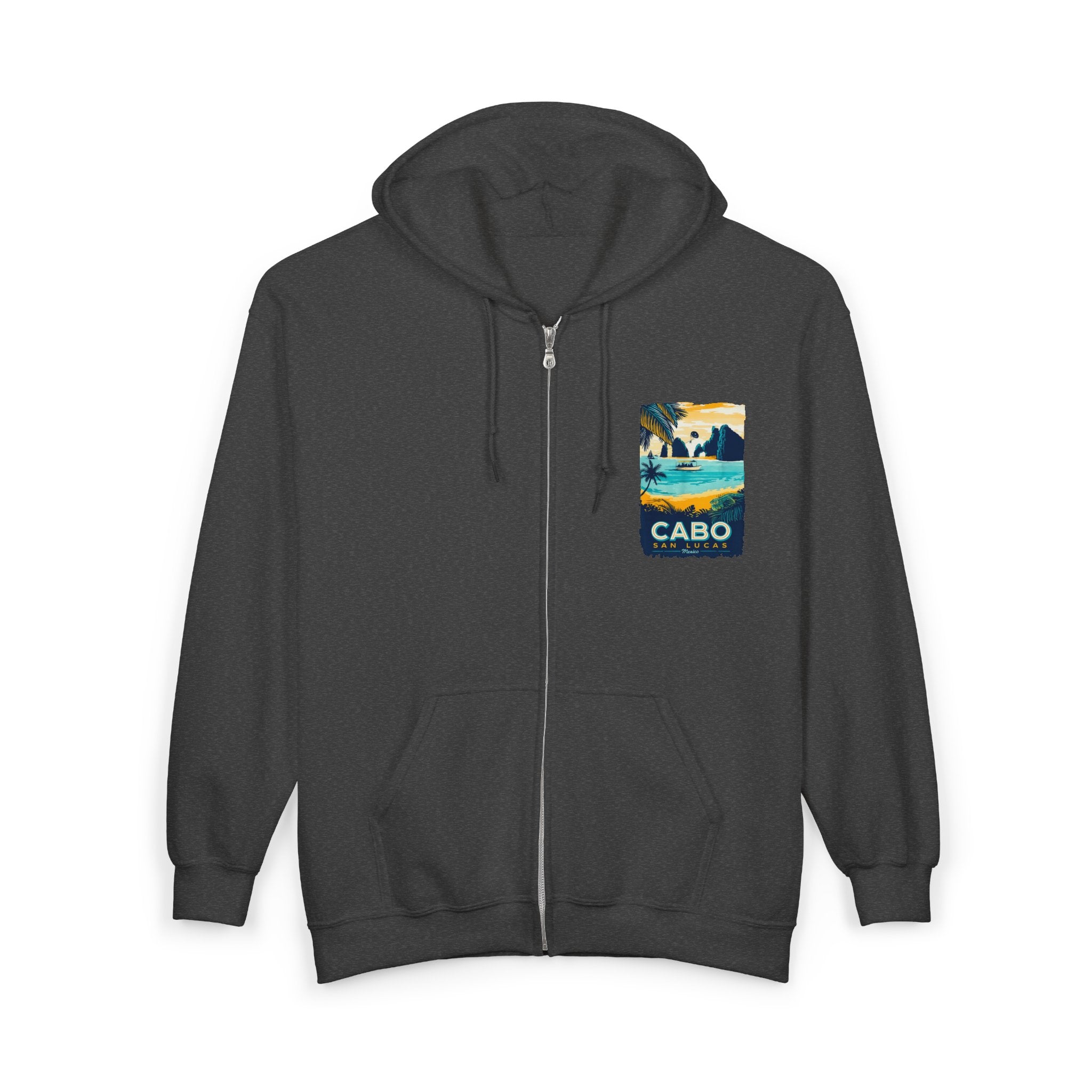 Cabo San Lucas Arch Zip Hoodie — Baja Beach Travel Pullover