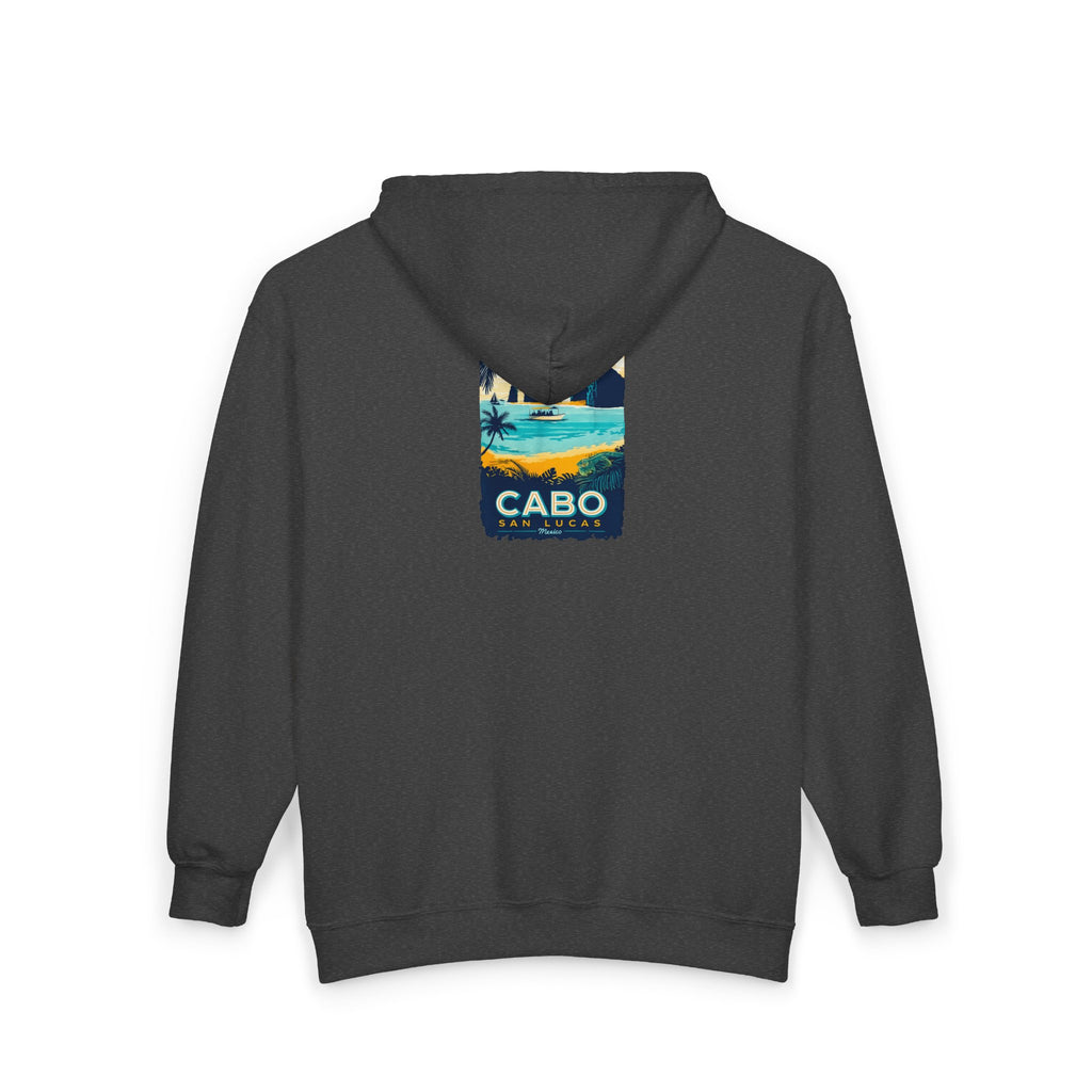 Cabo San Lucas Arch Zip Hoodie — Baja Beach Travel Pullover