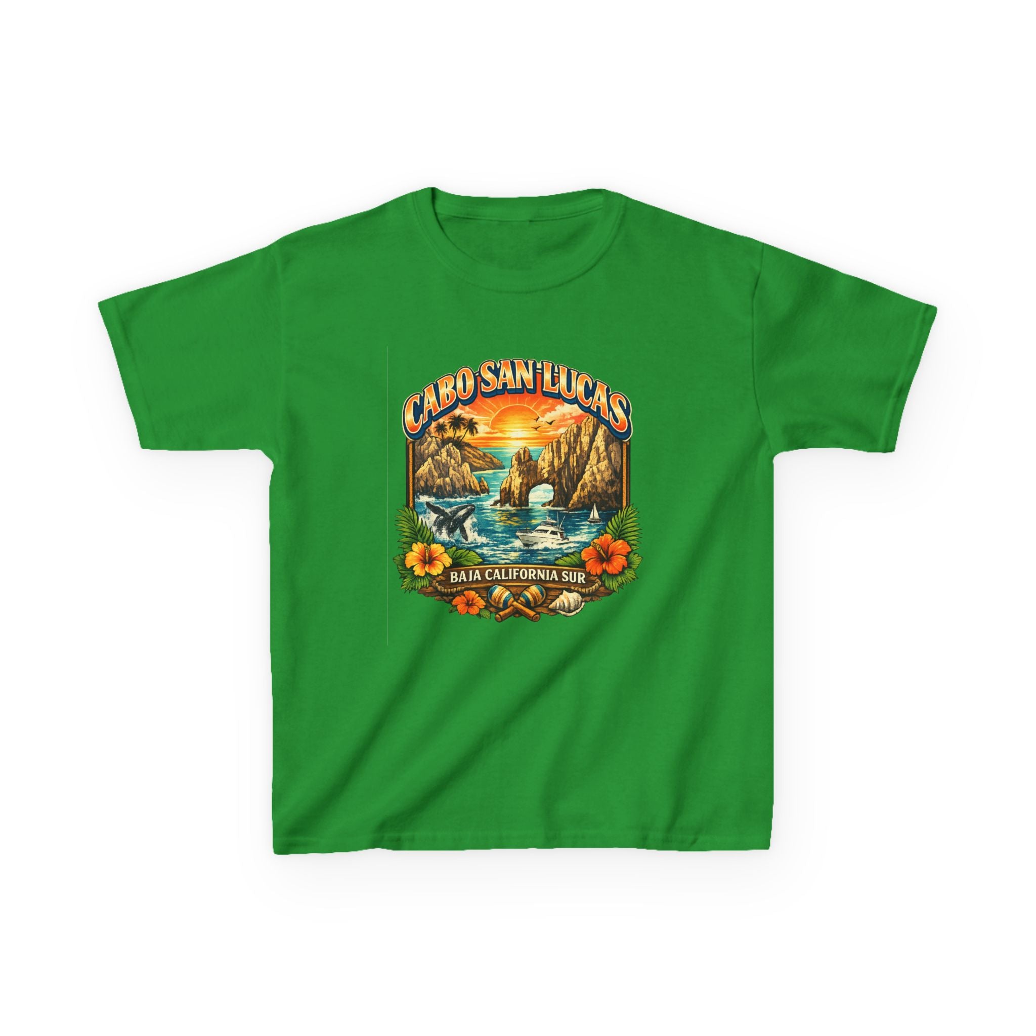 Kids Tee — "Cabo San Lucas" Sunset Tropical Beach Graphic