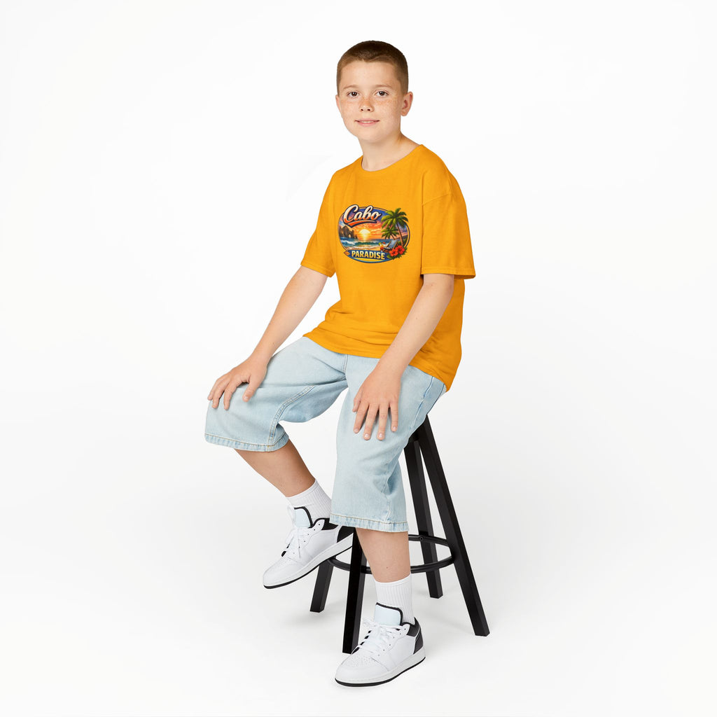 Kids Tee — "Cabo Paradise" Sunset Beach Graphic