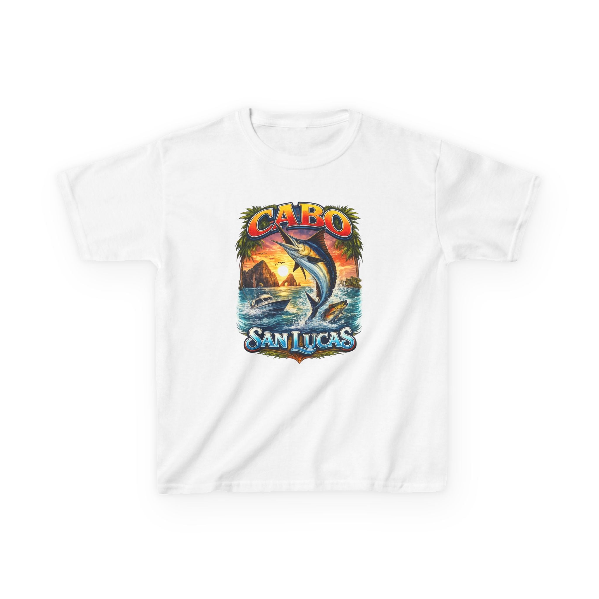 Kids T-Shirt - Cabo San Lucas Marlin Sunset Graphic