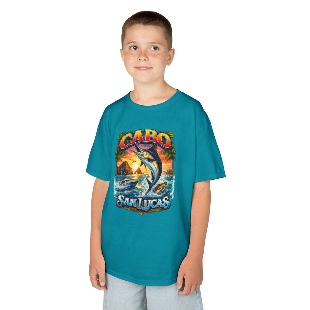 Kids T-Shirt - Cabo San Lucas Marlin Sunset Graphic