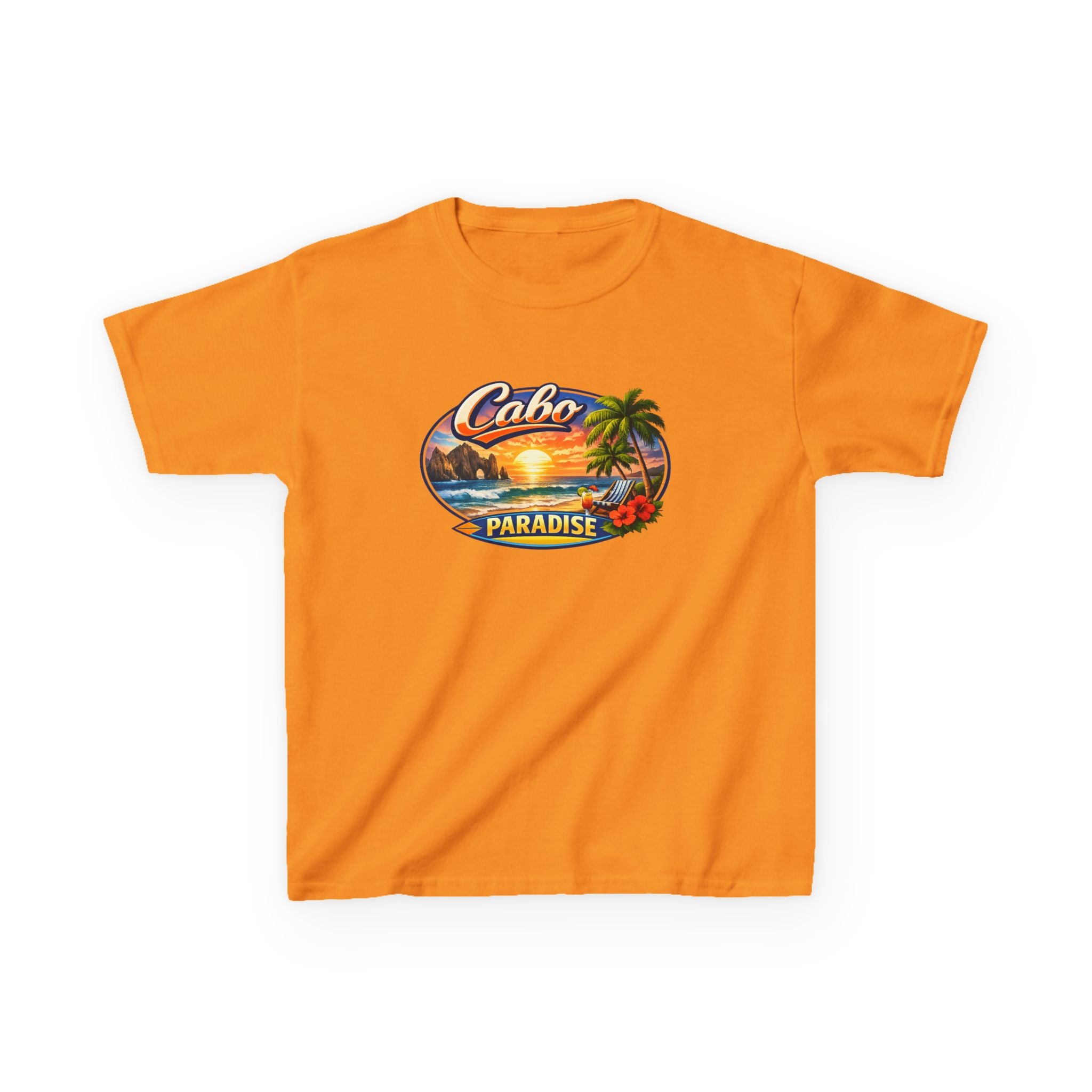 Kids Tee — "Cabo Paradise" Sunset Beach Graphic