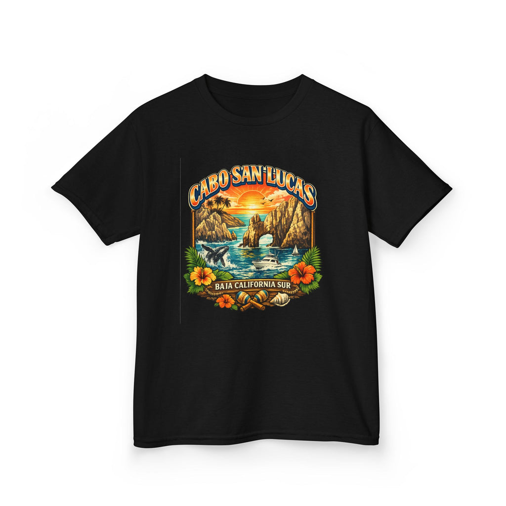 Kids Tee — "Cabo San Lucas" Sunset Tropical Beach Graphic