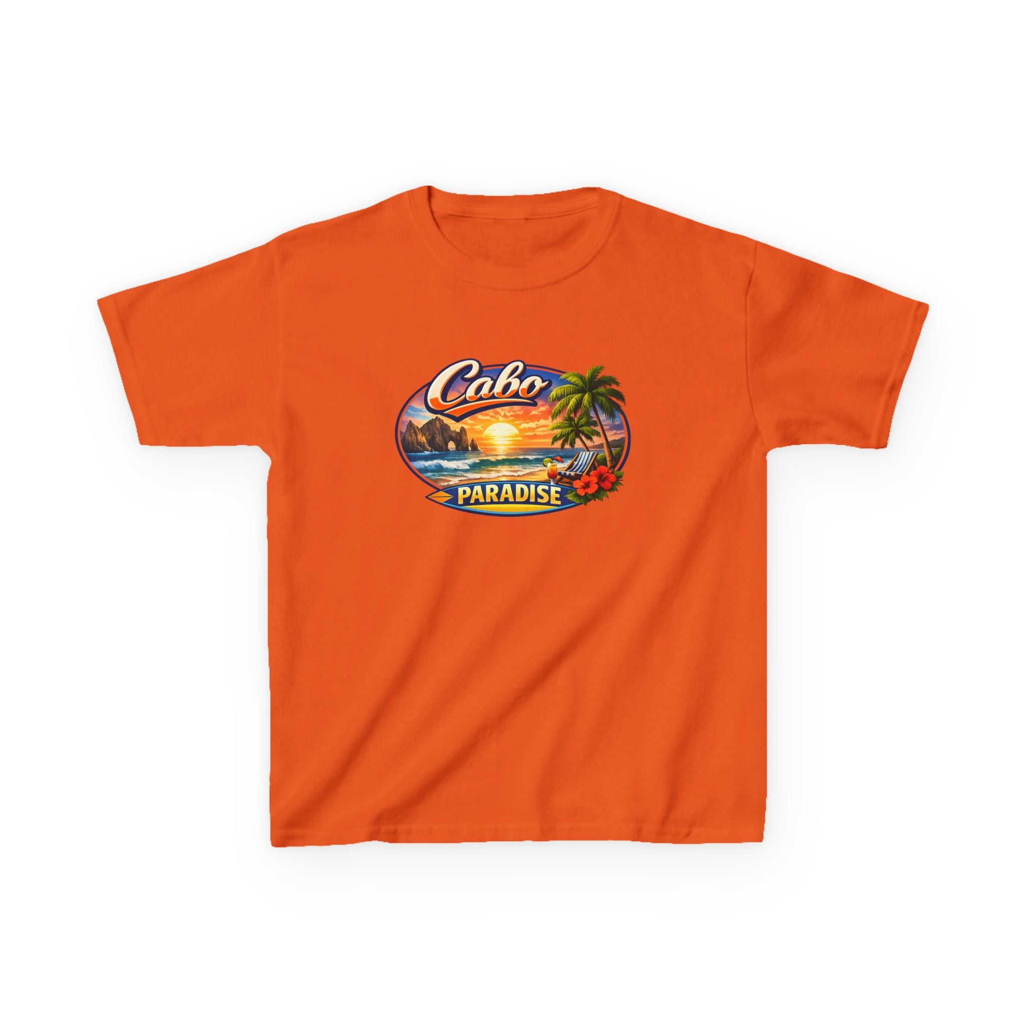 Kids Tee — "Cabo Paradise" Sunset Beach Graphic