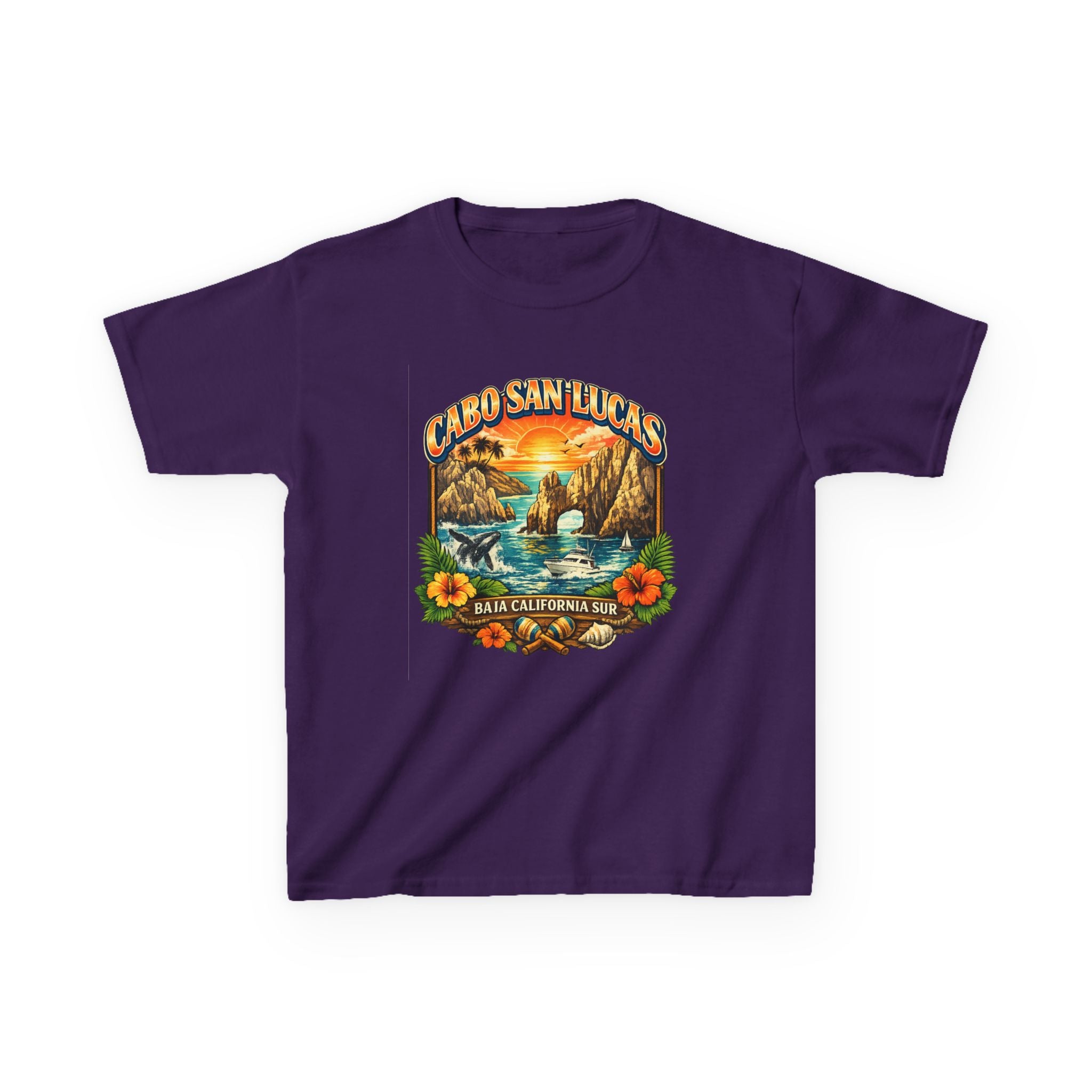 Kids Tee — "Cabo San Lucas" Sunset Tropical Beach Graphic